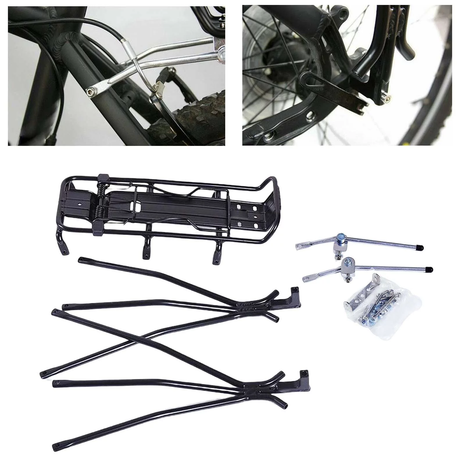 Aluminum Bike Rear Carrier Rack Pannier Rack 110 Capacity Storage Tailstock Holder Stand Mountain Road Universal for Travel