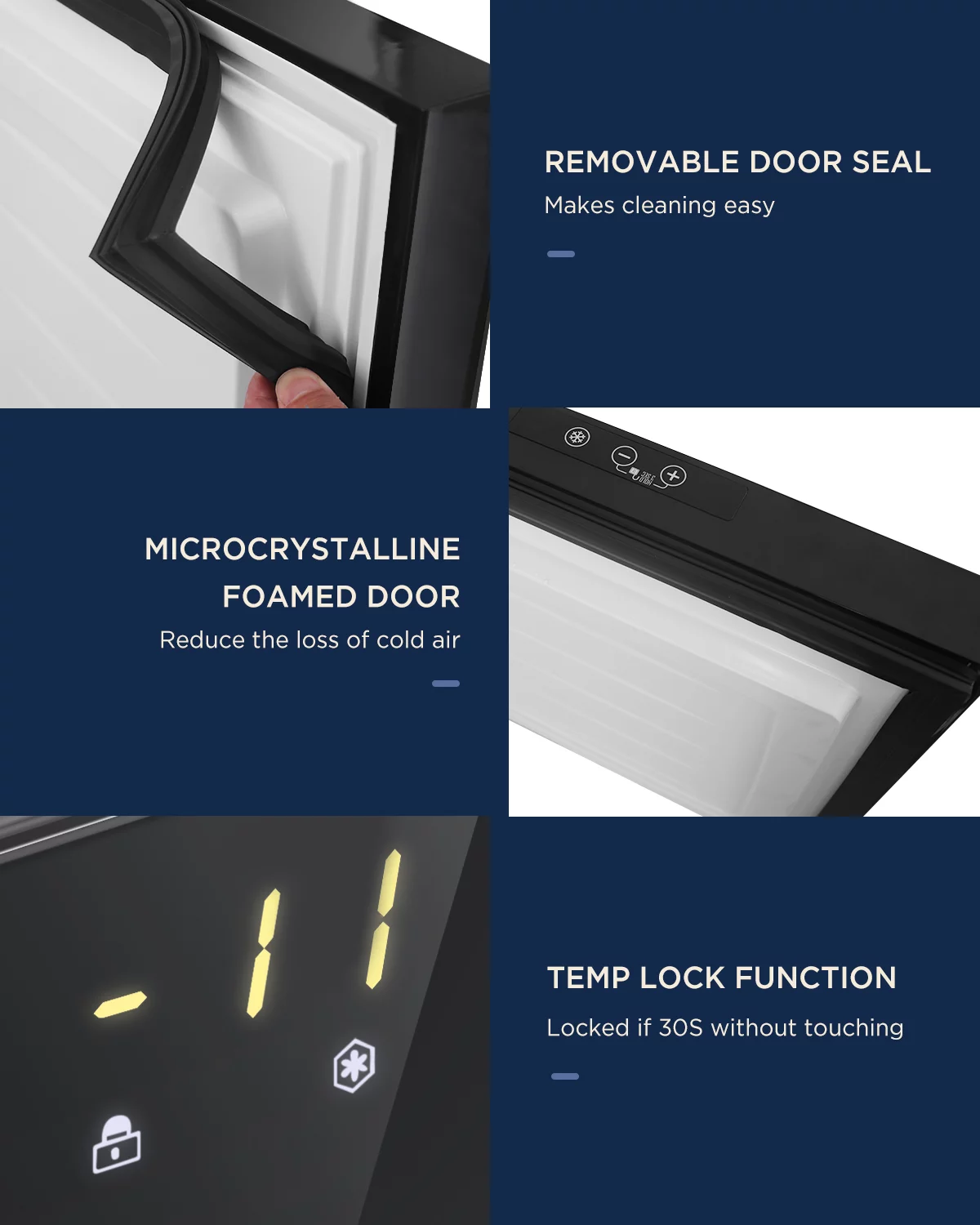 Northair Mini Freezer with Digital Display - 2.1 Cu Ft with Dry Erase Board