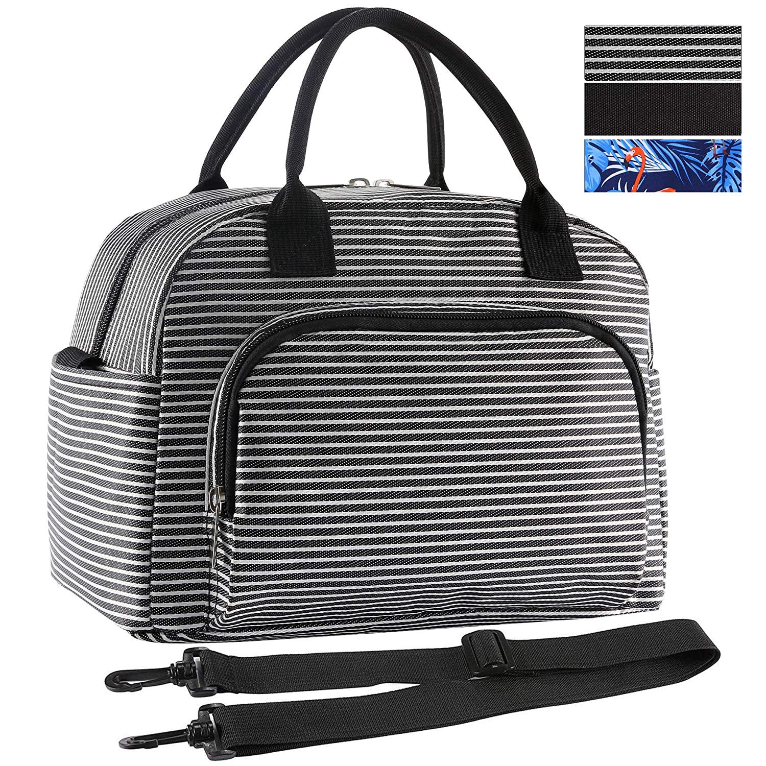 Lunch Bag, Large& Durable Insulated Waterproof Cooler& Thermal Lunch Bag for Women and Men, Fashionable Lunch Box with Detachable Shoulder Strap for Work, School, Beach, Picnic, Camping