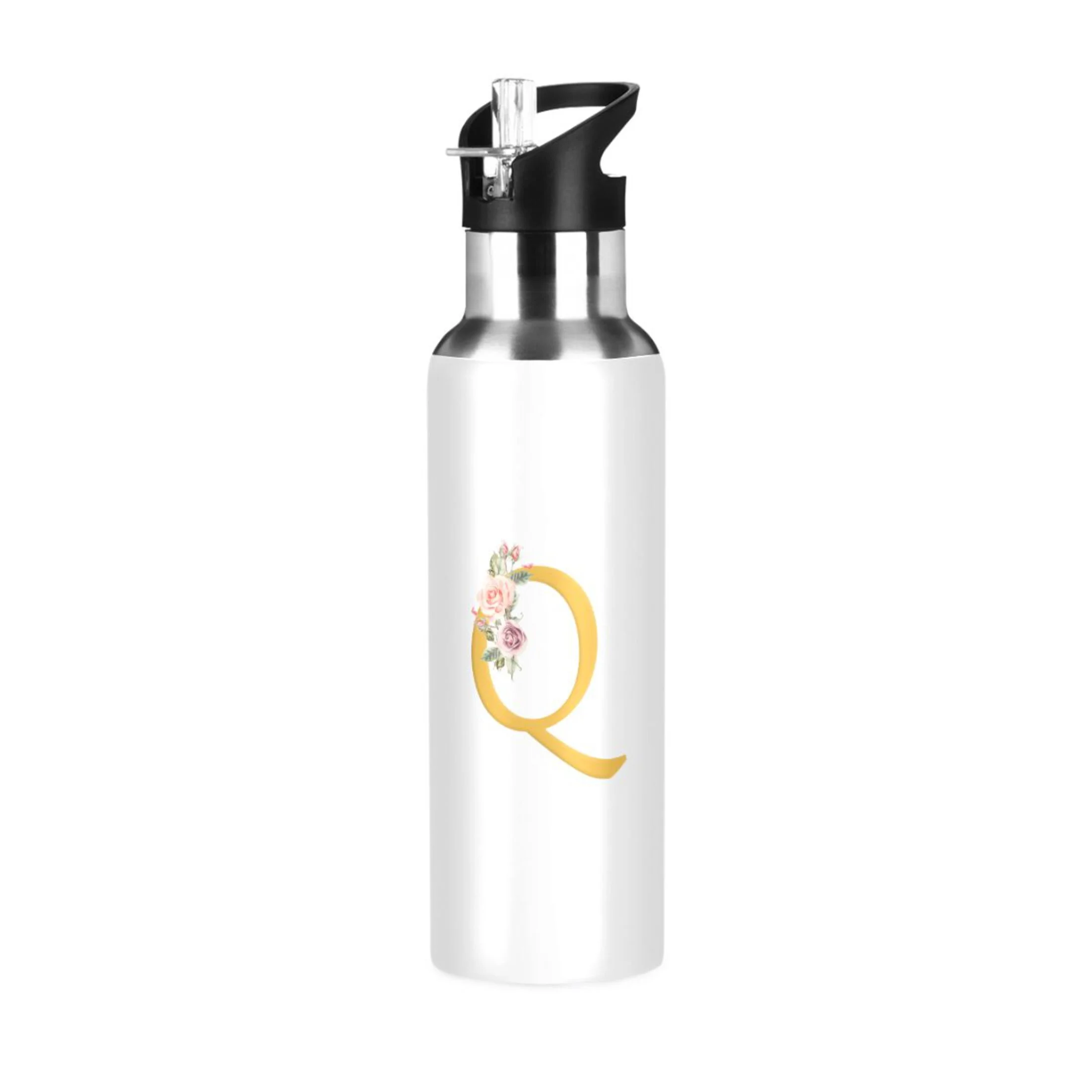 Water Bottle with Straw Lid Leak Q Stainless Steel Insulated Thermos Vacuum Flask for Cold Hot Drinking for Sports Camping Gym Yoga