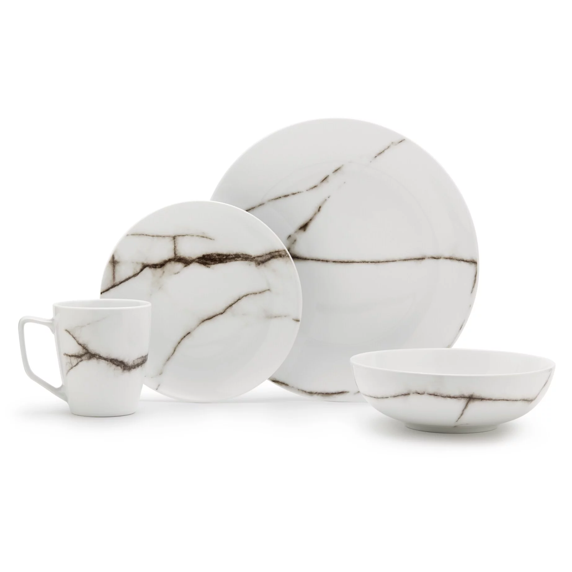 S & Co. Dinnerset 16PC Marble Porcelain