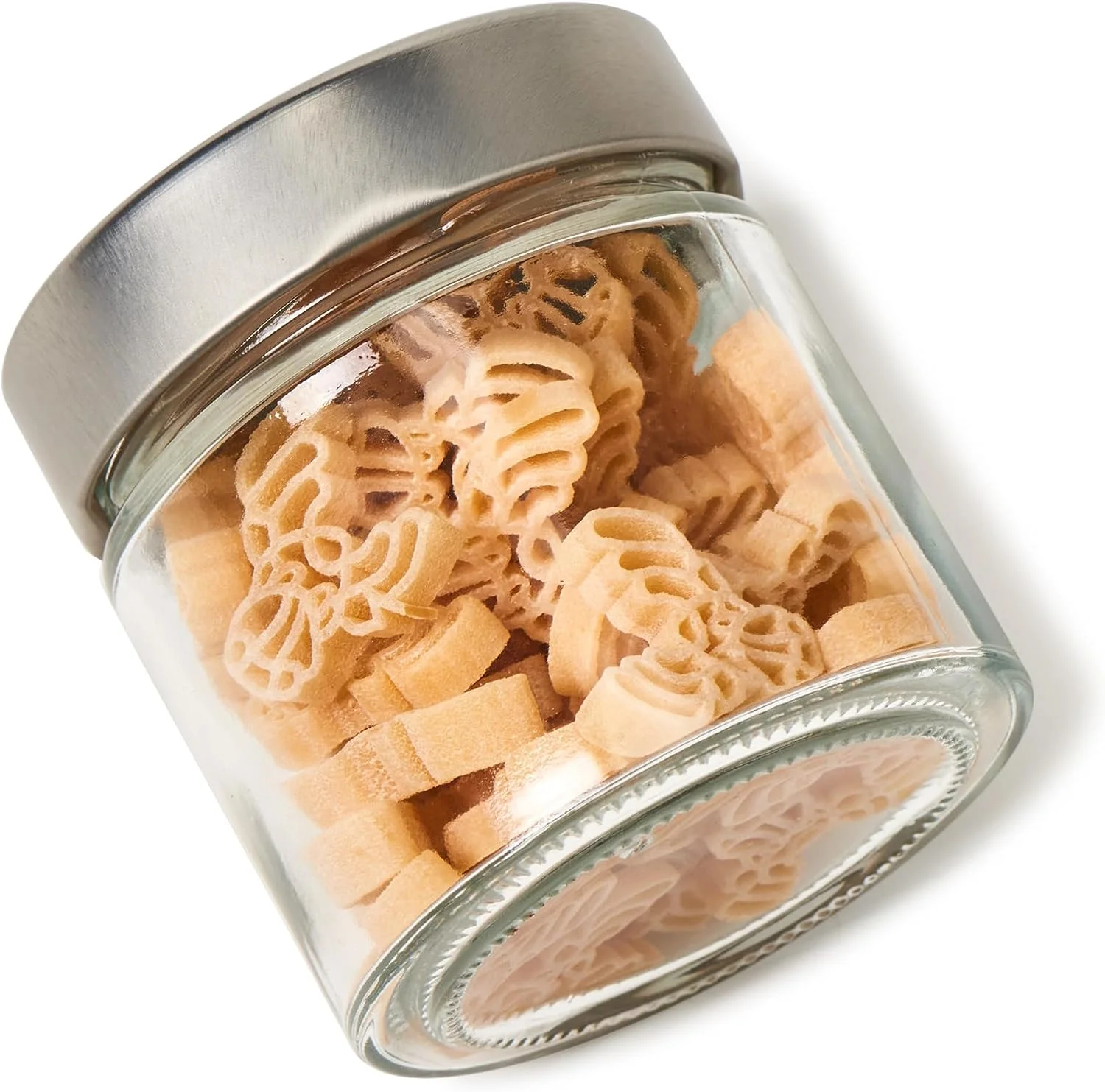 EZOWare 6oz Airtight Glass Jars with Brushed Silver Lids, Set of 6 Kitchen Clear Food Canister Storage Container for Yogurt, Jelly, Dessert, Honey, Jams, Sugar, Spices, and DIY Candles Decor