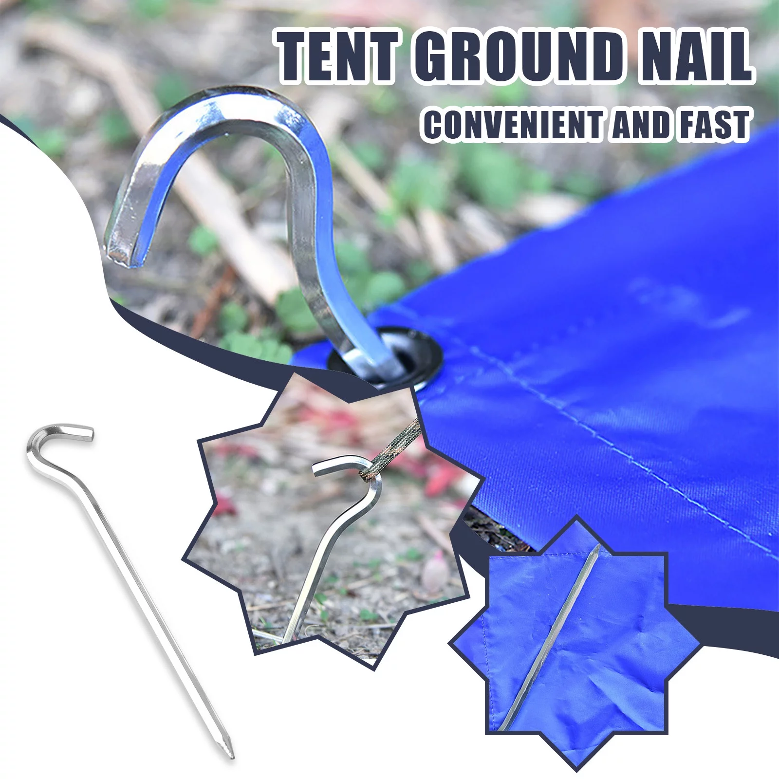 14pcs Sardines Stake,Steel Tent Stakes Ground Tent Stakes Hook for Camping Tent