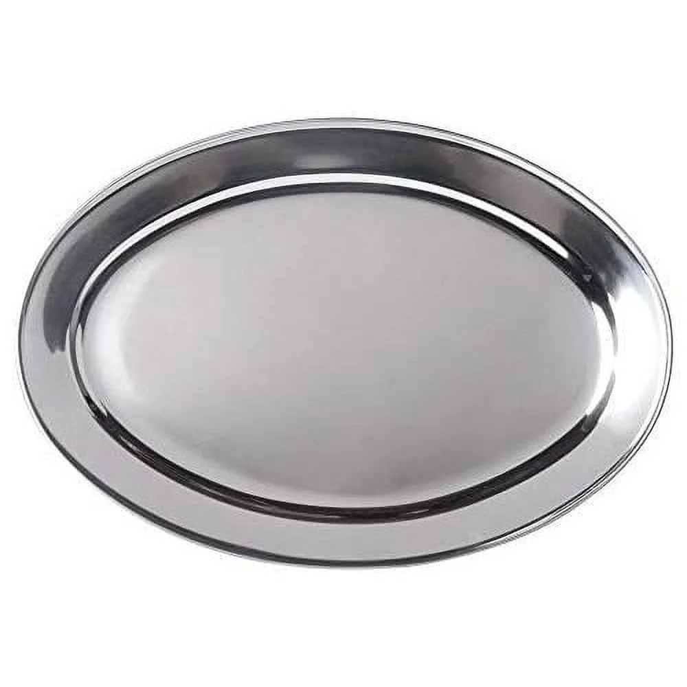 Stainless Steel Oval Platter, Large, 26 X 18-Inch Serving Platter By