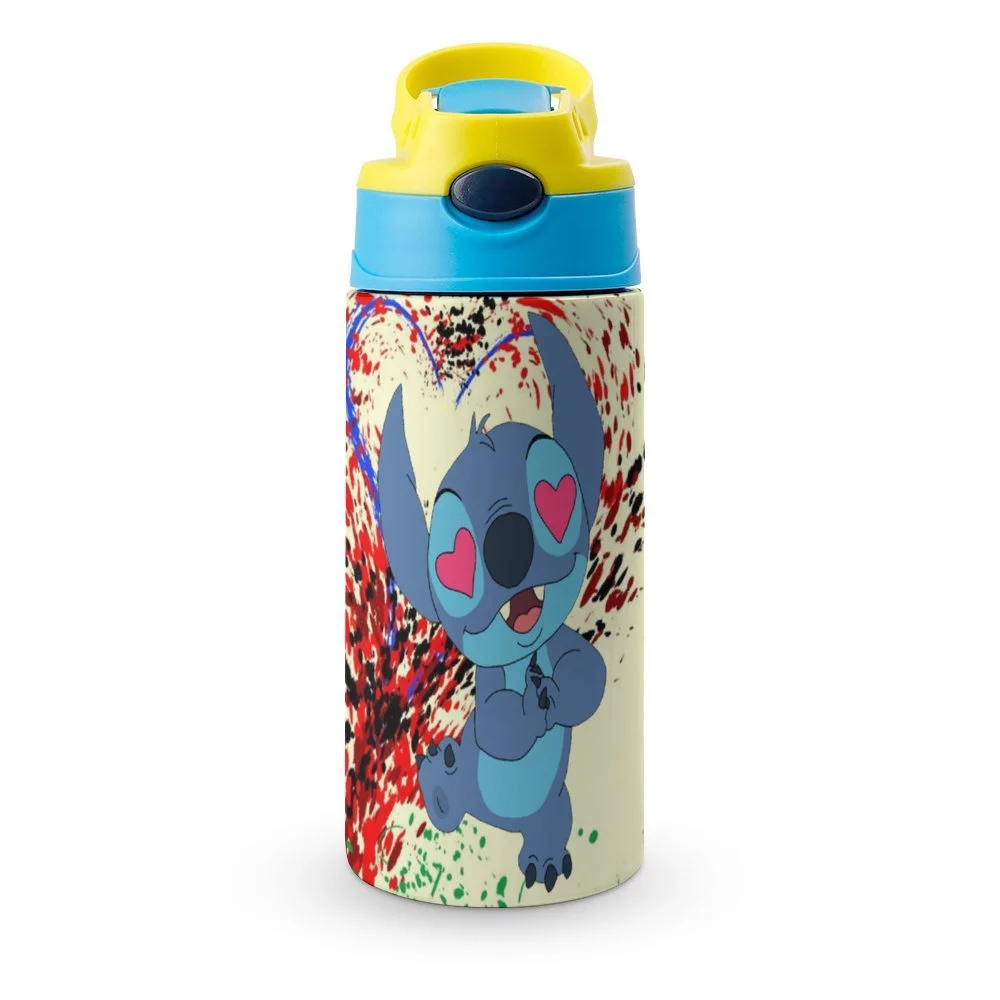 Stitch-Movie Children's Water Bottle Vacuum Insulated Stainless Steel Cup With Straw Toddler Thermoses