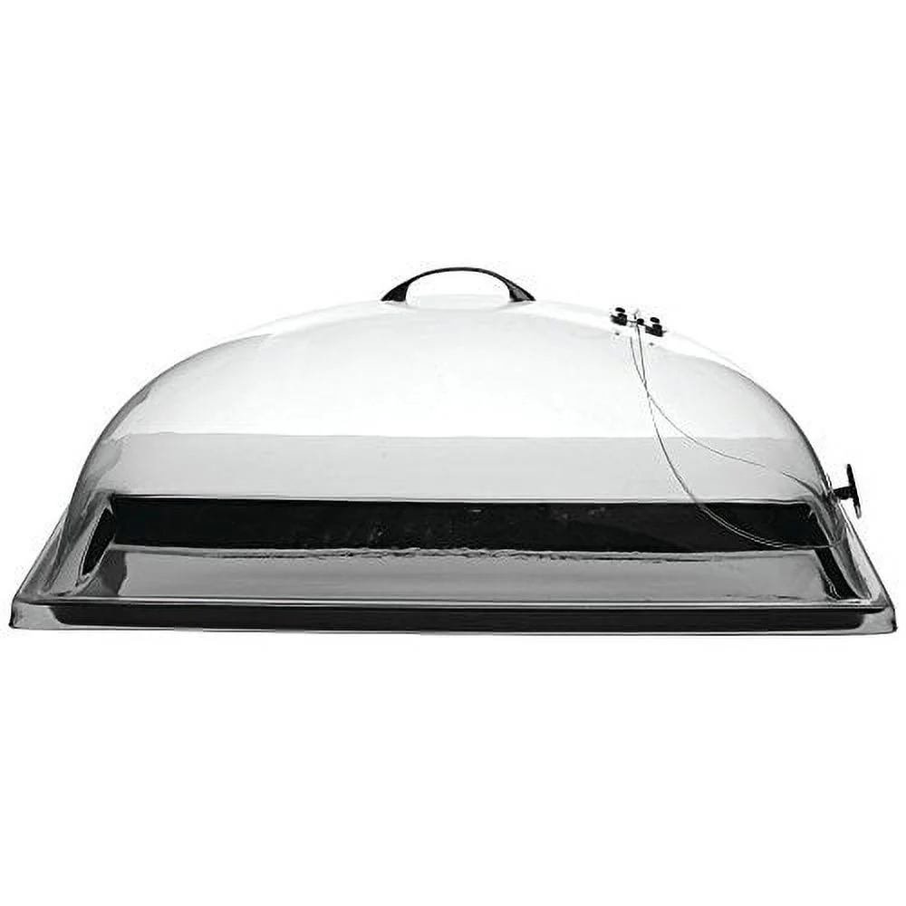 HUBERT® Dome Tray Cover with Hinged Cut-Out On End Rectangular Clear Break Resistant Polycarbonate - 20