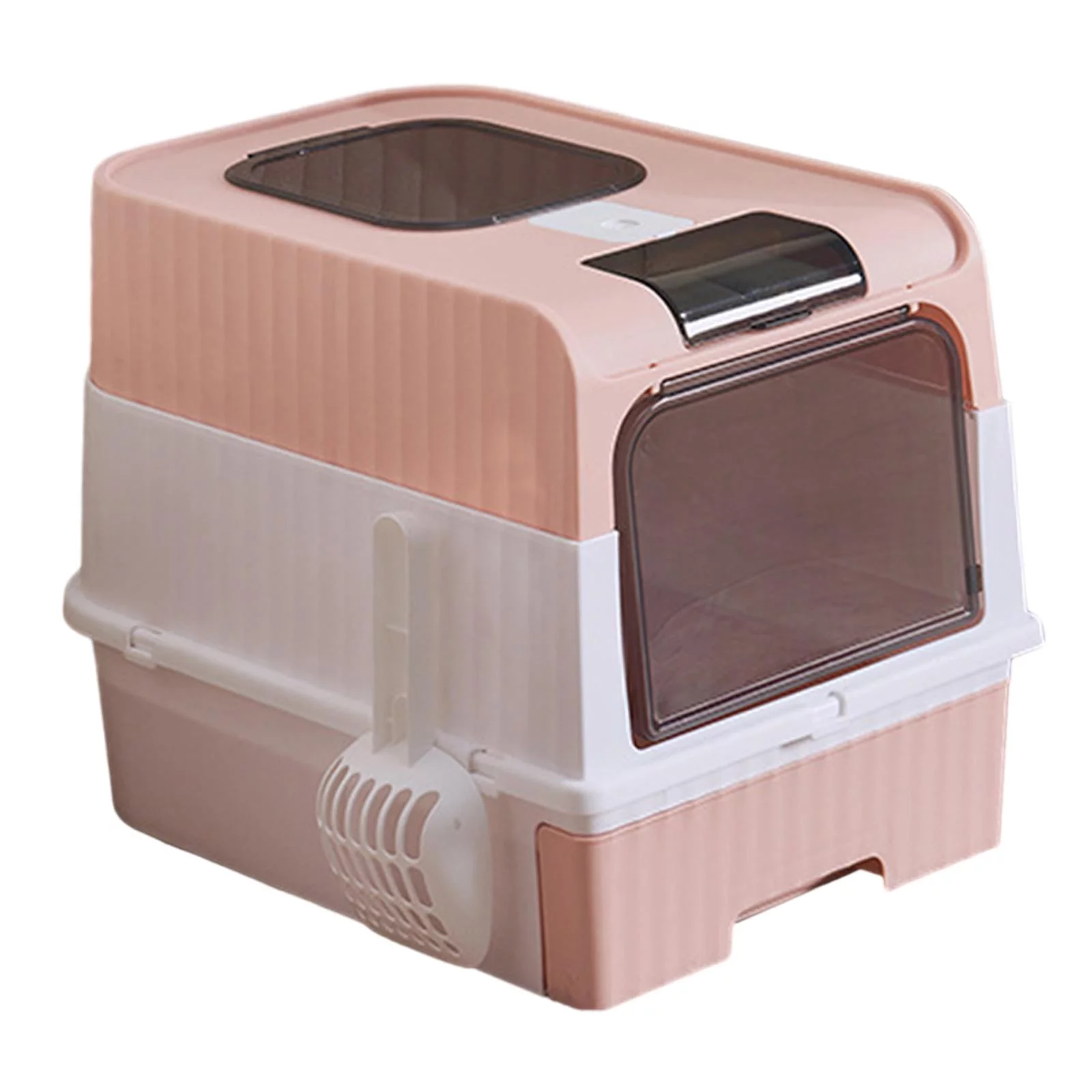 Hooded Cat Litter Boxes Durable Pet Supplies Removable Privacy Pet Litter Boxes Pink