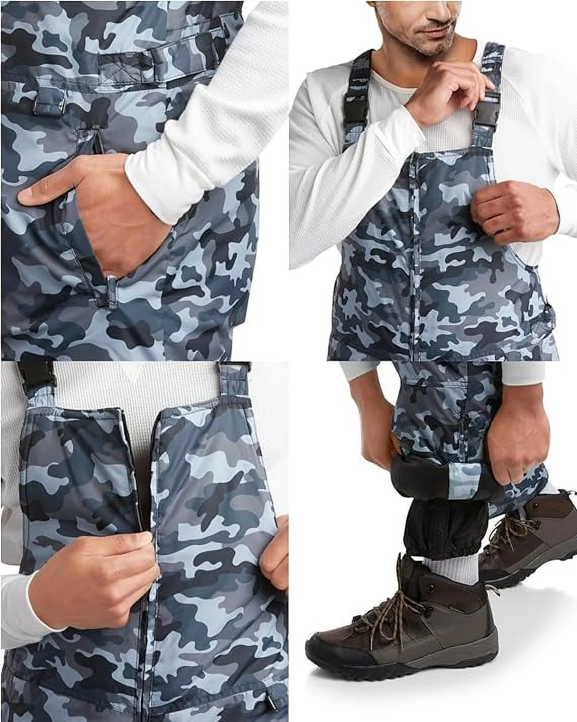 Arctic Hero Men’s Snow Bib – Insulated Waterproof Snow Pants Ski/Snowboard Overalls (S-2XL)