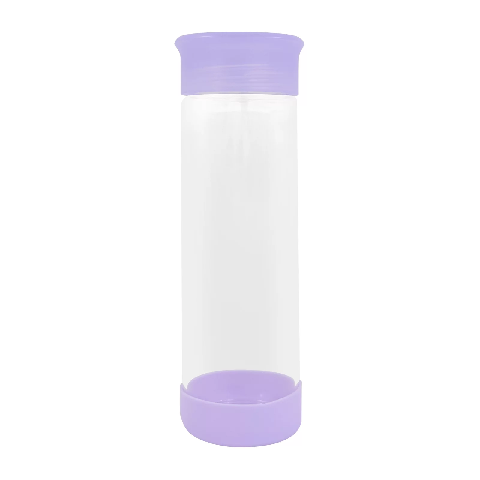 Clear Water Bottle 14oz / 410ml Wide Mouth Glass Bottles with Strap, Lids for Juicing, Smoothies, Infused Water, Beverage Storage, Purple