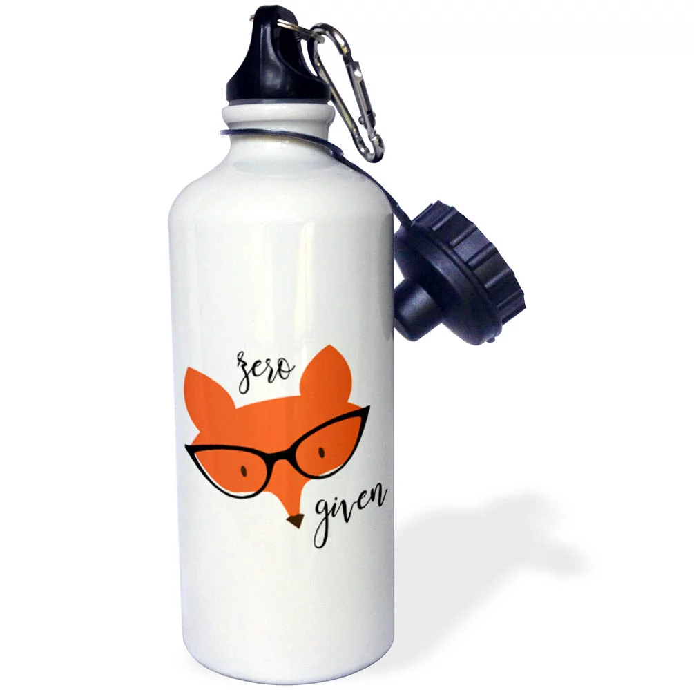 3dRose Zero Fox Given - Water Bottle, 21-ounce