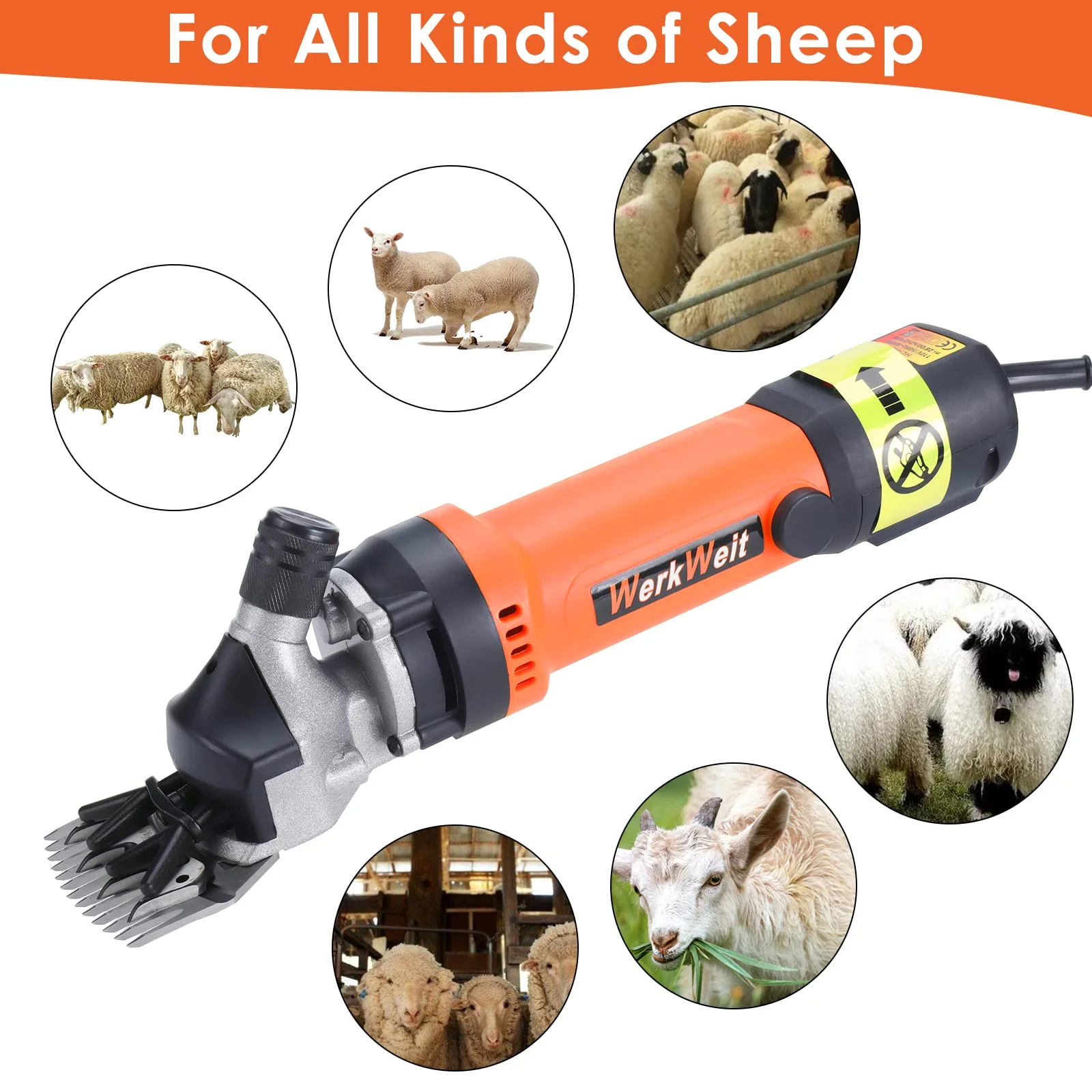 Sheep Shears 550W Sheep Clippers Sheep Shears Electric Professional Heavy Duty Animal Clippers Grooming Clippers for Shaving Thick Hair in Sheep, Goats and Pet Livestock Sheep Shears Set