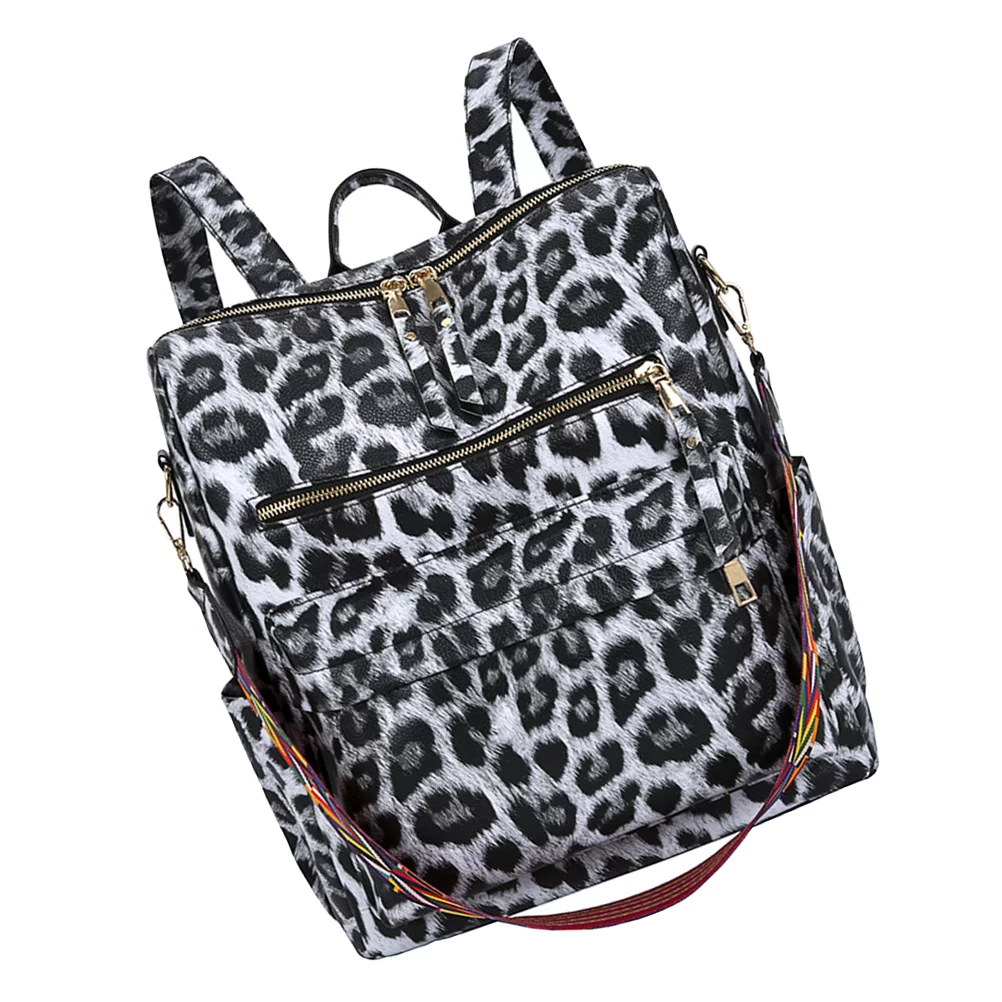 HOMEMAXS 1Pc Large Capacity Student Backpack Leopard Printing Book Bag Fashion Travel Bag