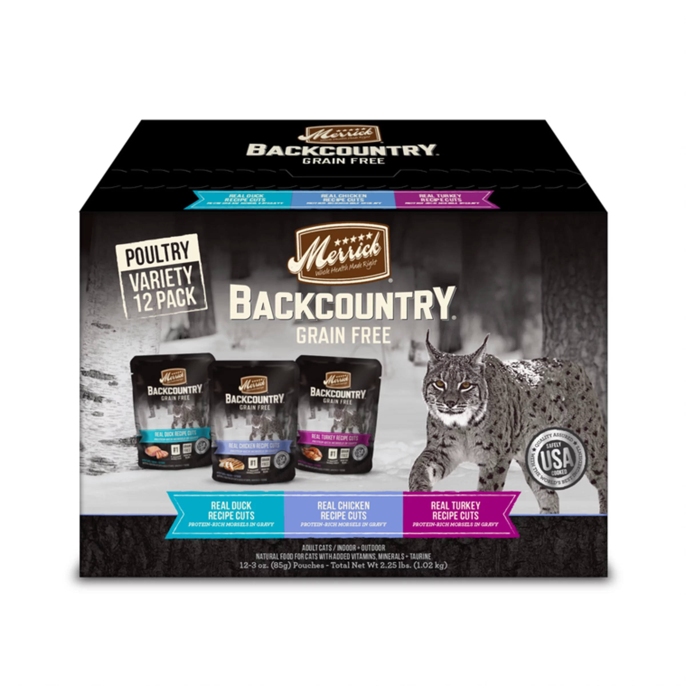 Merrick Backcountry Wet Cat Food Variety Pack, 3 oz Pouches (12 Pack)