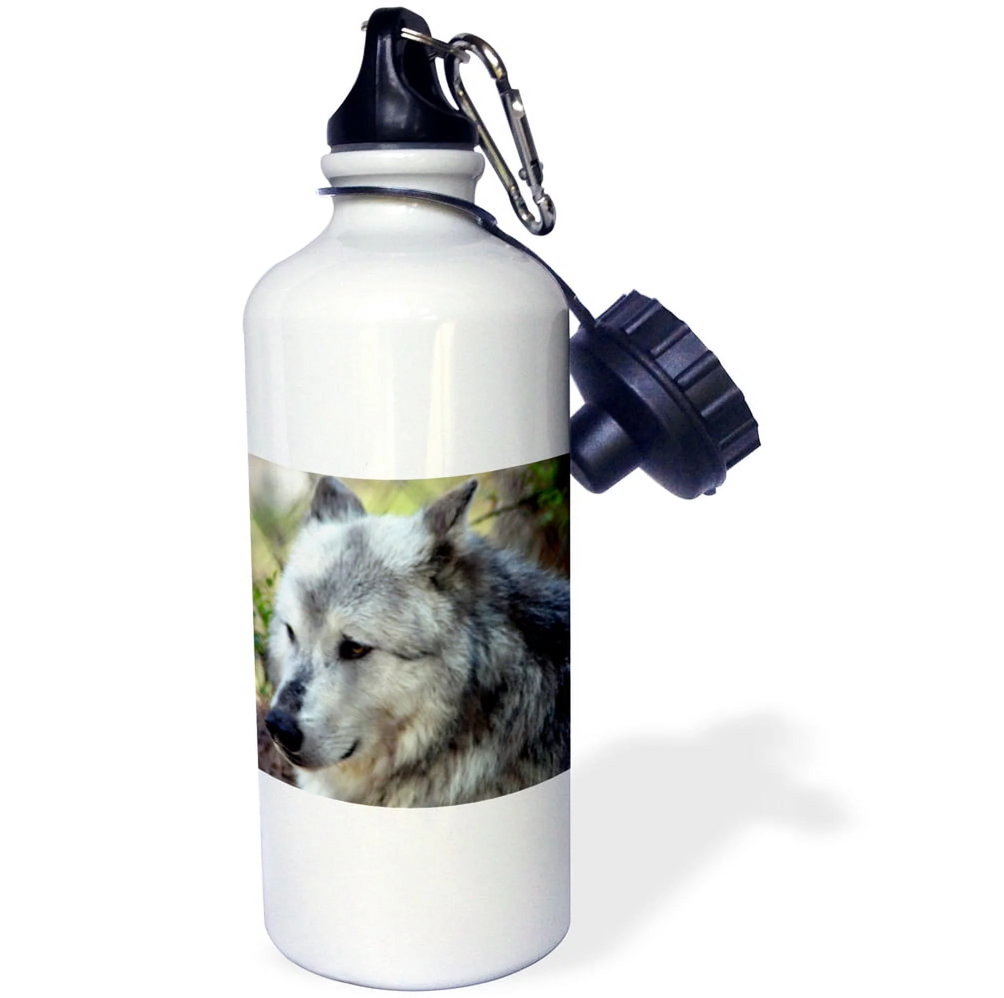 3dRose Wolf, Sports Water Bottle, 21oz