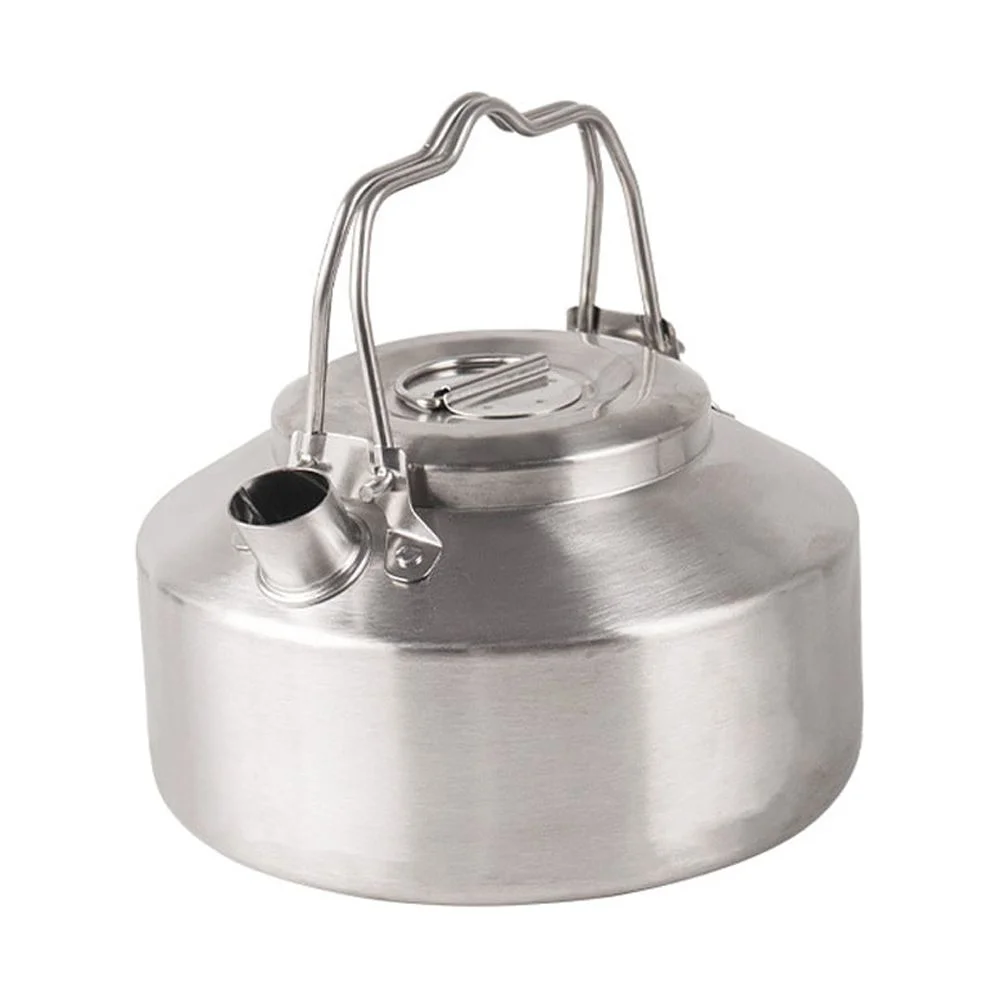 Dazzduo Teakettles,Pot Portable Coffee Steel Kettle Handle Kettle Outdoor Stainless Steel Kettle Handle Pot Handle Pot Portable Picnic Cooker 1L 1L Teapot Cooker 1L Teapot Stainless Steel Kettle