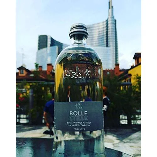 Alu Bolle (Sparkling) Natural Spring Mineral Water, 11 Fl Oz (10 Glass Bottles)