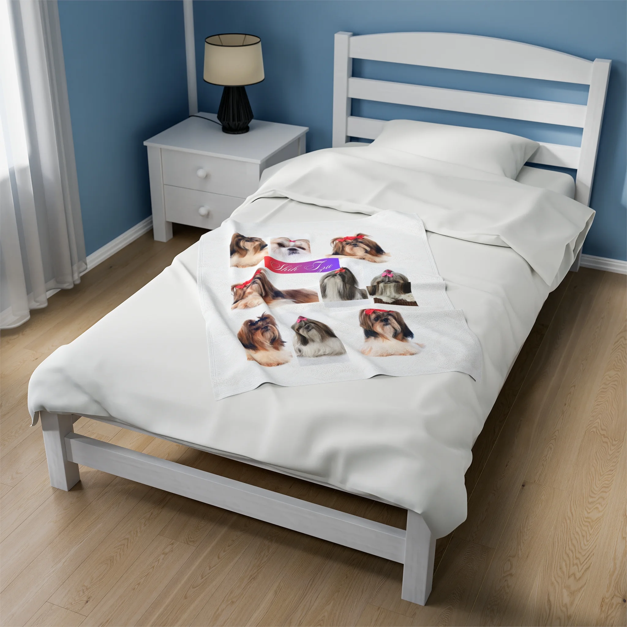 Shih-Tzu Custom Photo Blanket Personalized Dog Gift 30x40 50x60 60x80
