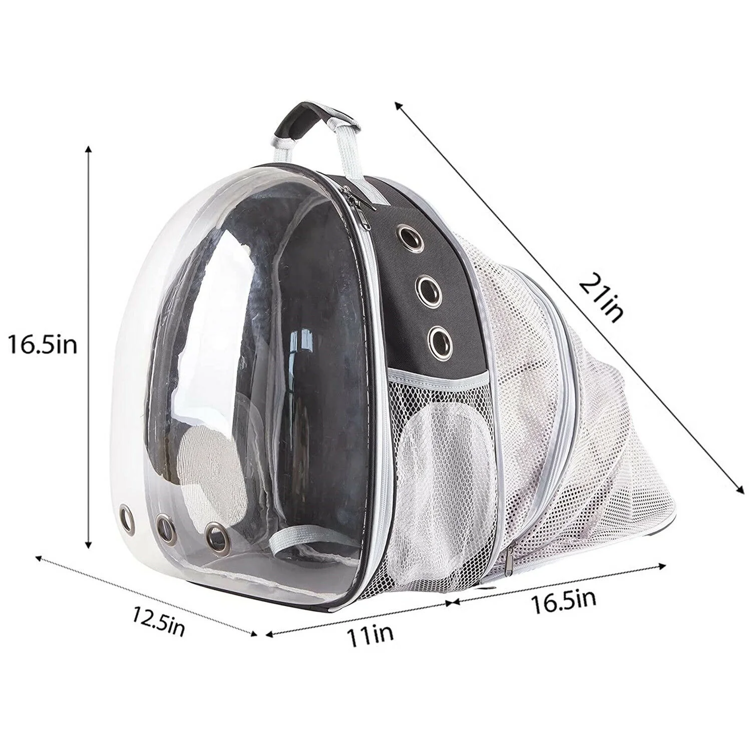 Pet Cat Dog Carrier Backpack Bubble Back Expandable Travel Bag Airline Approved