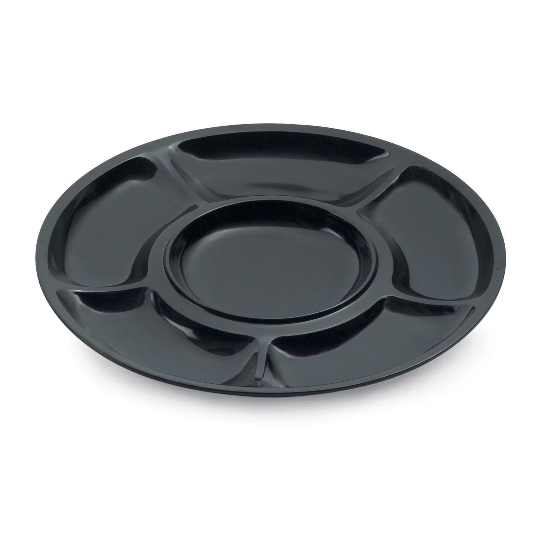 G.E.T. APS-6-BK Milano Black 6 Compartment 14 Plate - 12 / CS