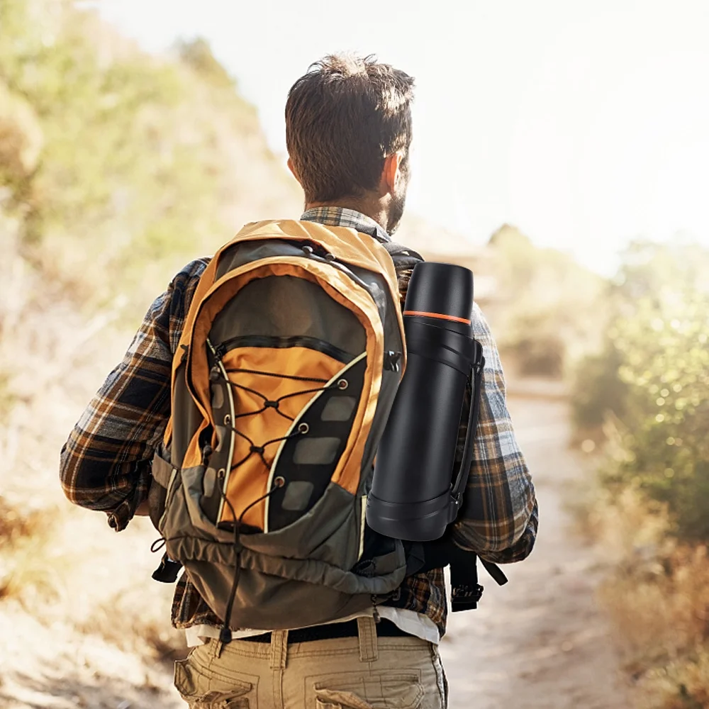 Insulated Water Bottle & Thermos Water Bottle ,68oz Stainless Steel Water Jug Classic Vacuum Bottle with Plastic Cup