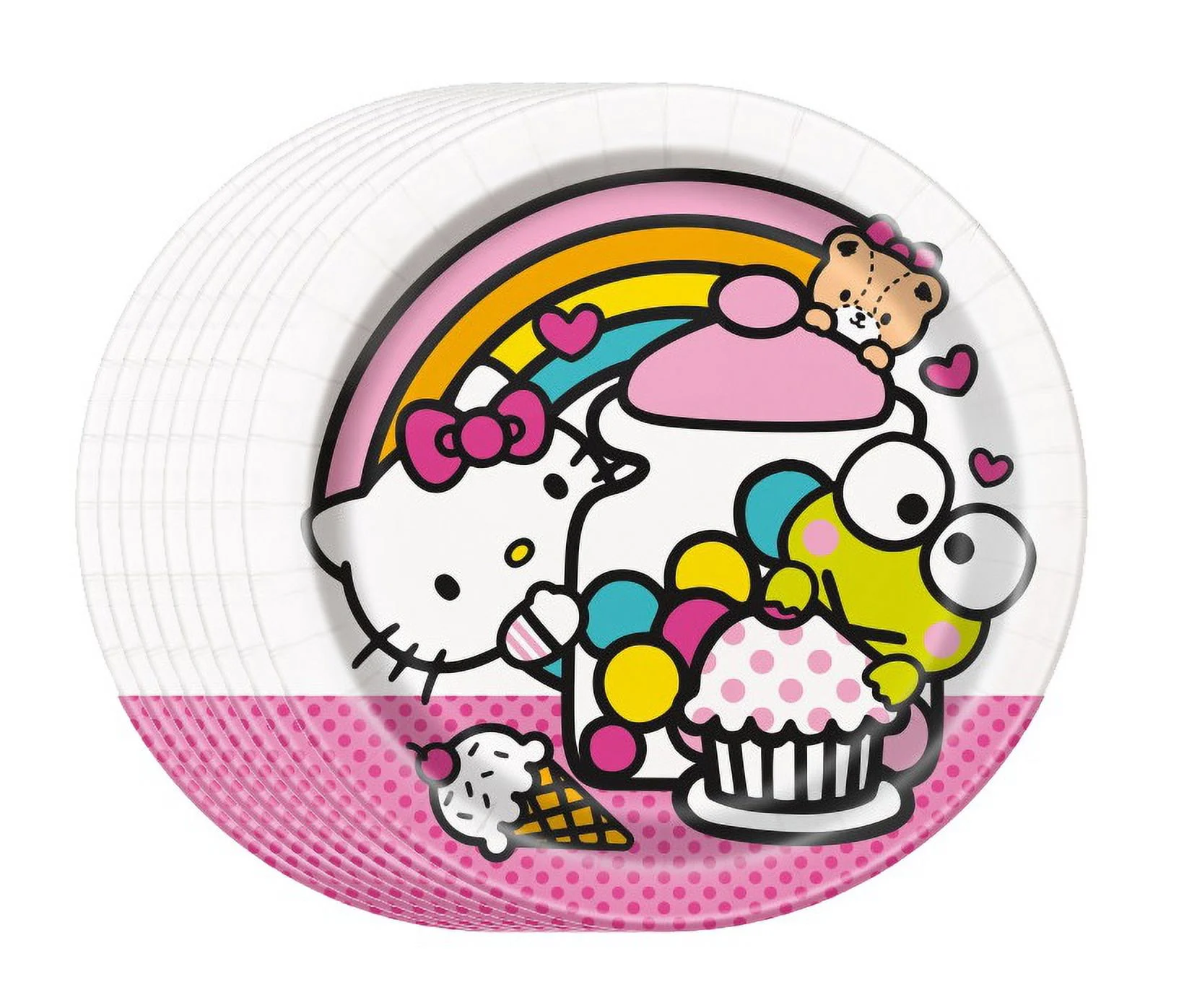 Hello Kitty Birthday Party Supplies Bundle includes 16 Dessert Cake Paper Plates 7