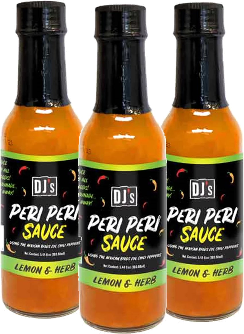 DJ's Lemon & Herb Peri Peri Chili Sauce, 3-Pack 5.44 fl. oz. Bottles