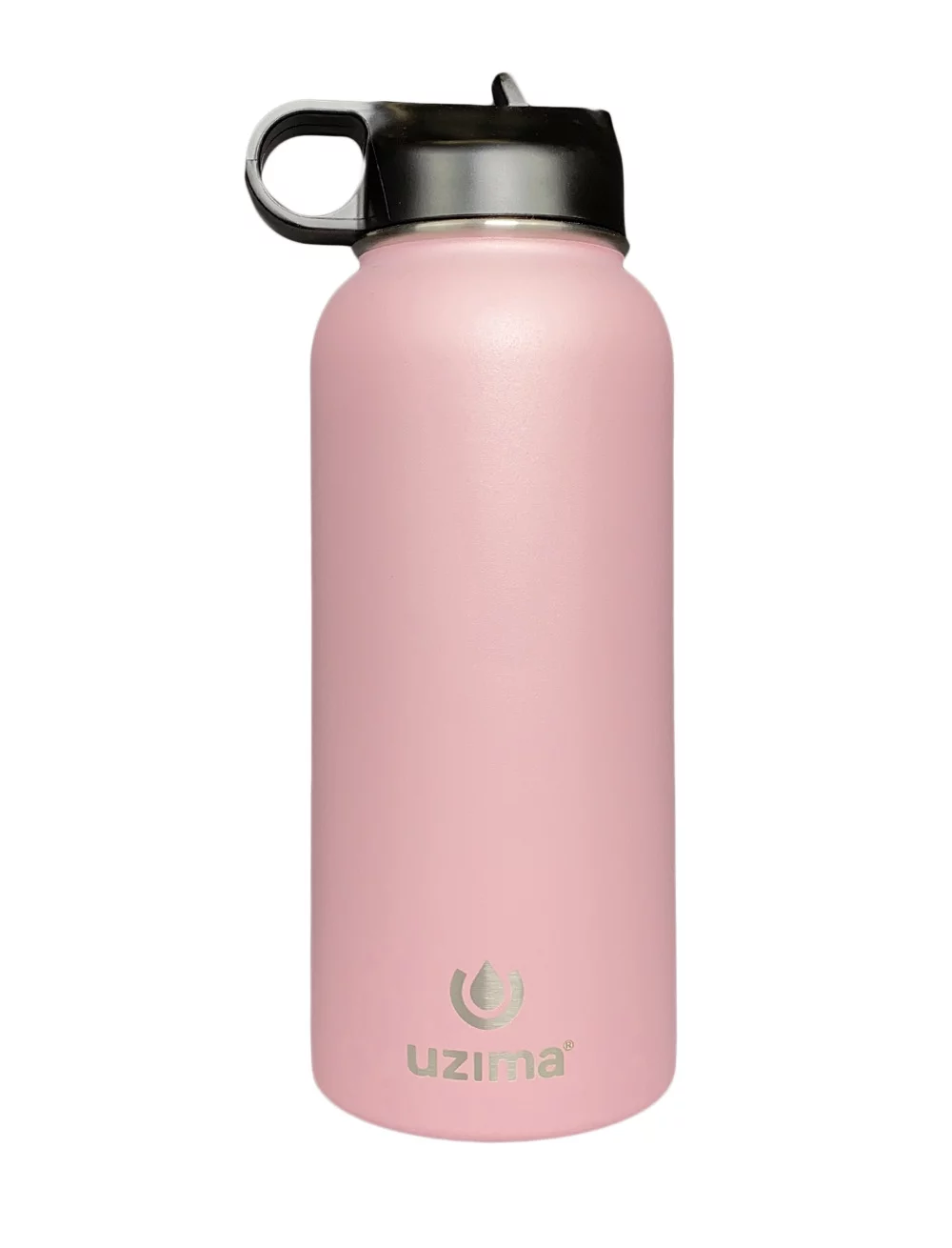 Uzima - Z-Source Filtered Water Bottle for Hiking, Backpacking, Camping, and Travel. Water Purification on the Go. Large 32oz Capacity with Double-Walled Stainless Steel Exterior. (Light Pink)