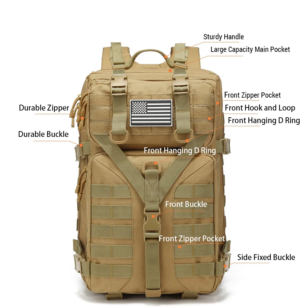 Multi functional Hiking Backpack Tomshine Large Capacity Camping Backpack, Oxford Cloth, 45L