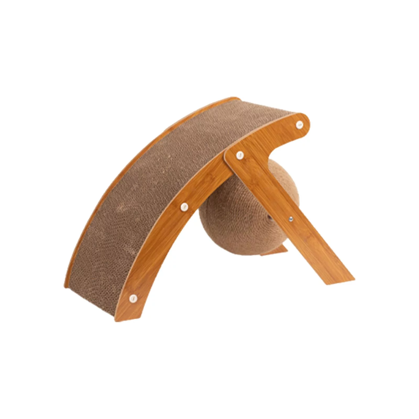 Cat Scratching Board Cat Interactive Toy Cat Scratch Ball Durable Decoration Protect Furniture Scratcher Toy with Ball for Indoor Cats Puppy M 42cmx29cmx22cm