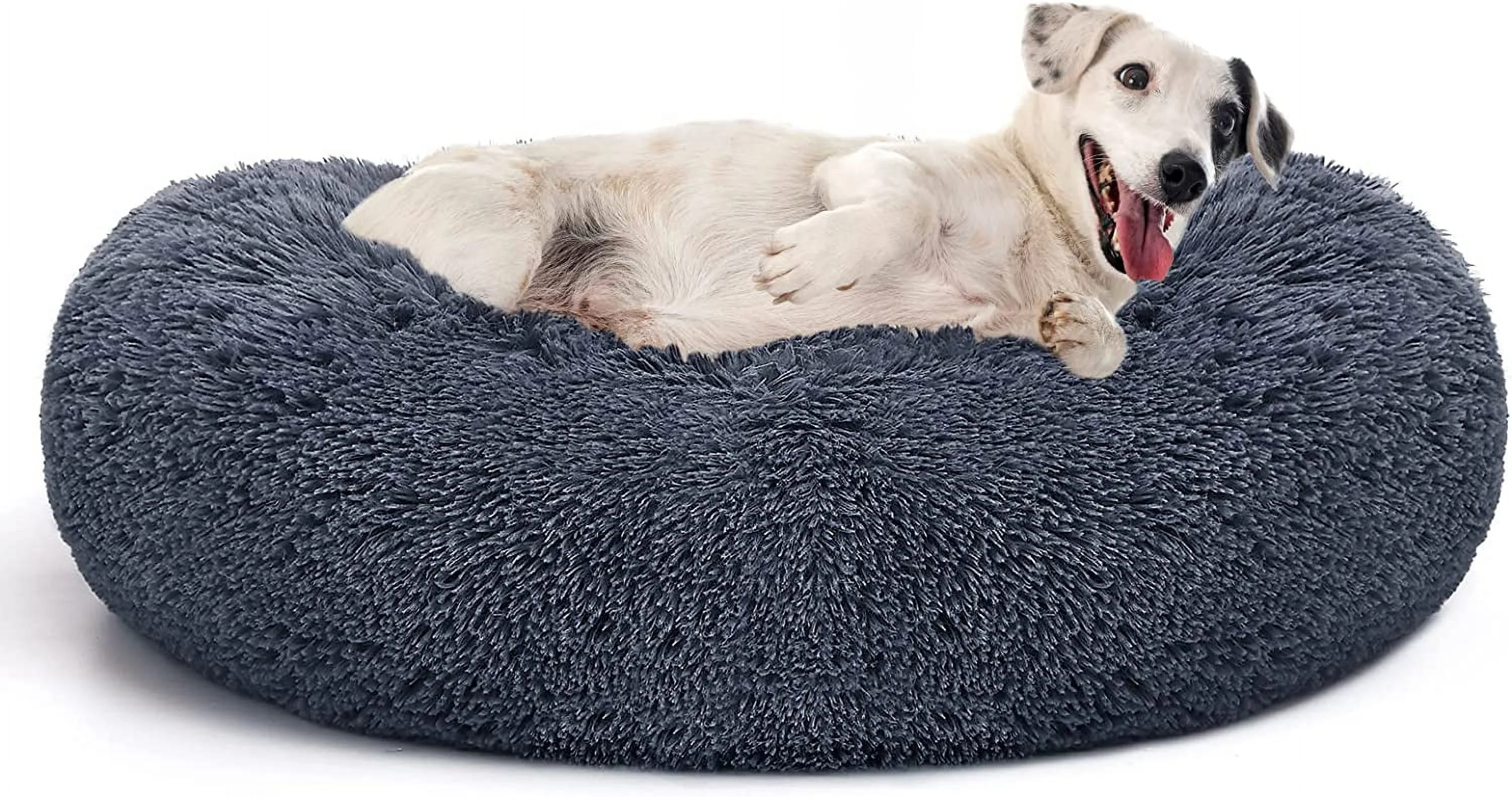 MIXJOY Orthopedic Dog Bed Comfortable Donut Cuddler Round Dog Bed Ultra Soft Washable Dog and Cat Cushion Bed (20''/23''/30'') (30'', Grey-Blue) M(30 x 30 ) Grey-Blue