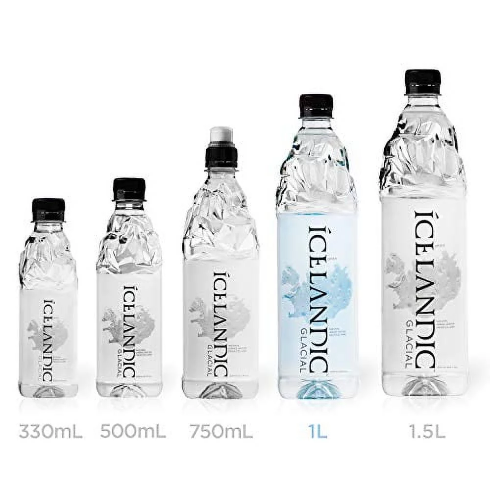 Icelandic Glacial Natural Spring Alkaline Water, 1 Liter (12 Count)