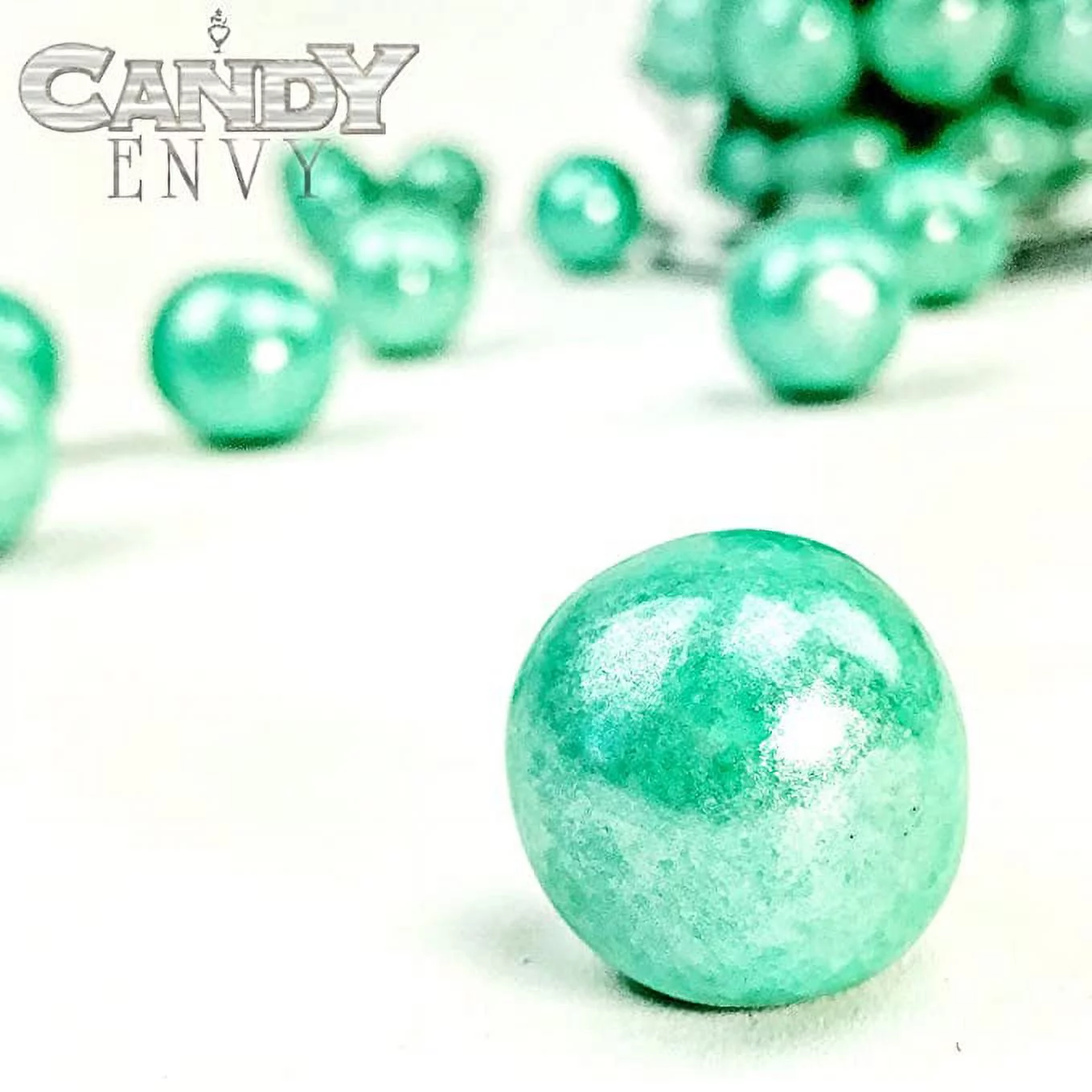 Candy Envy Shimmer Turquoise Gumballs, 2 lb. Bag, Large 1 inch Gum Balls