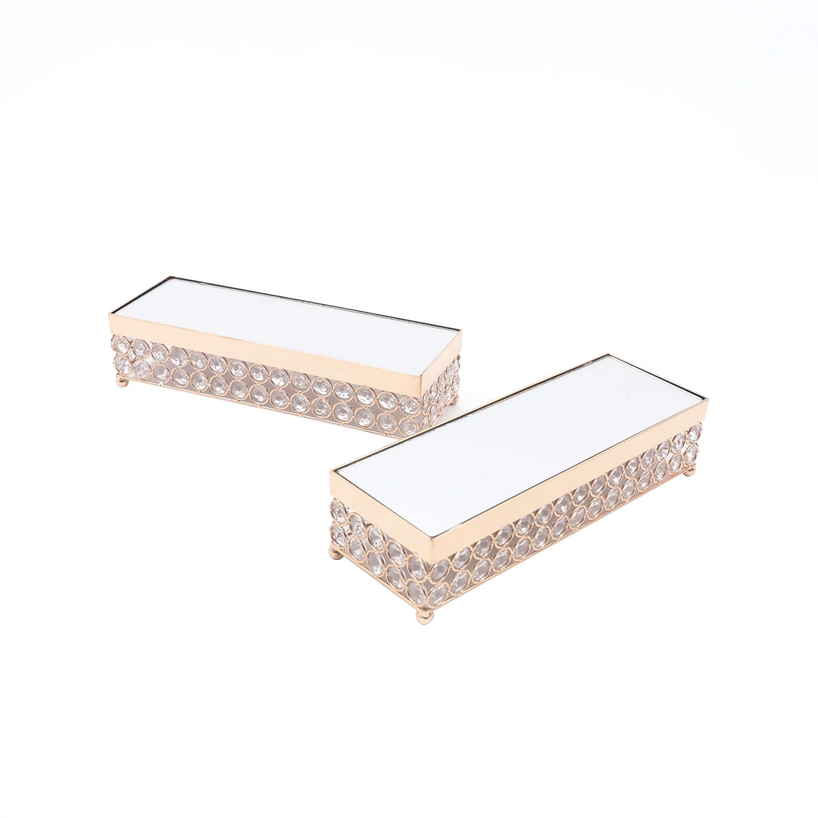 Loyalheartdy Gold Crystal Cake Stand Set of 10, Metal Cupcake Stand Party Dessert Display Holder Pastry Trays Fruit Plate