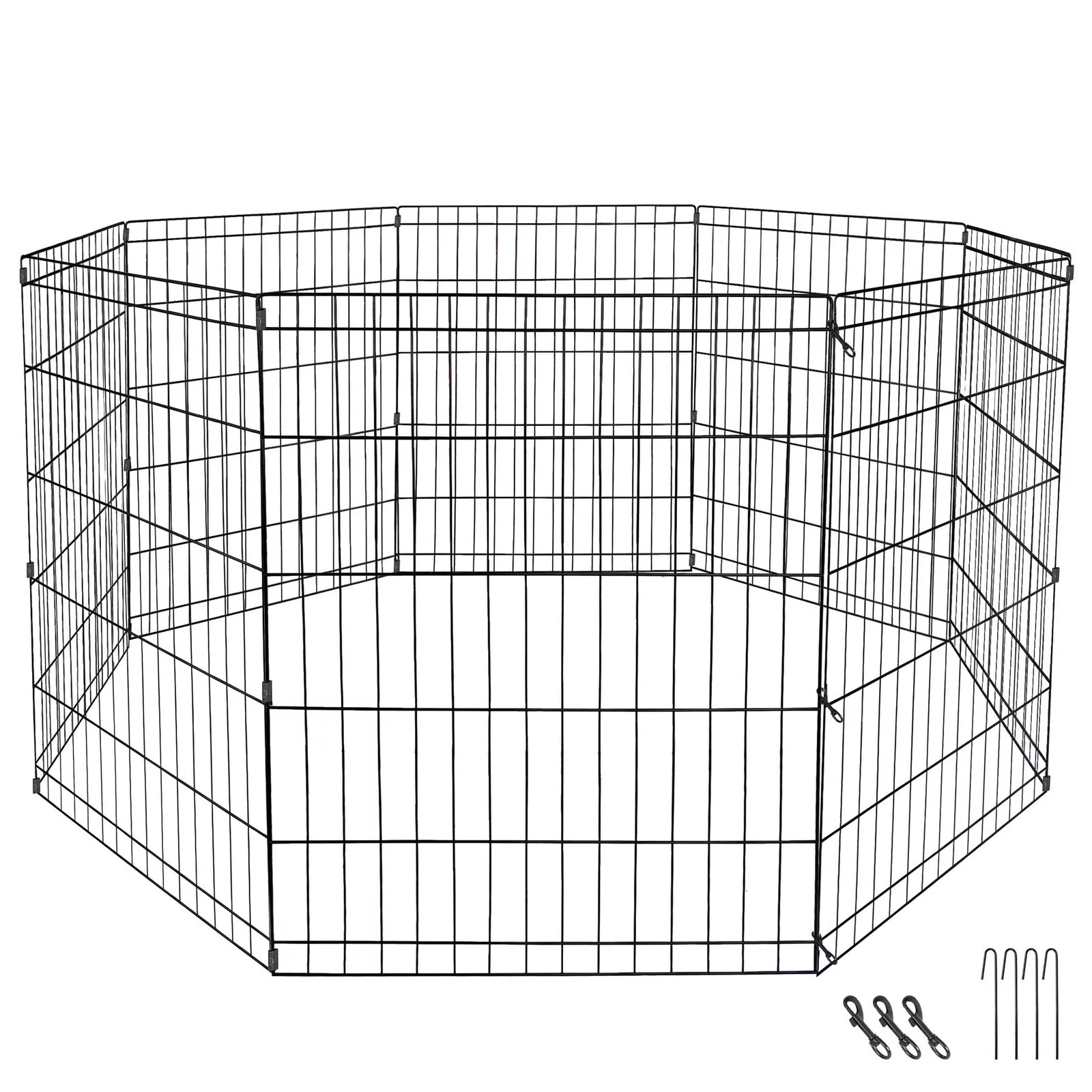 30 Inch 8 Panels Tall Dog Playpen Large Crate Fence Pet Play Pen Exercise Cage