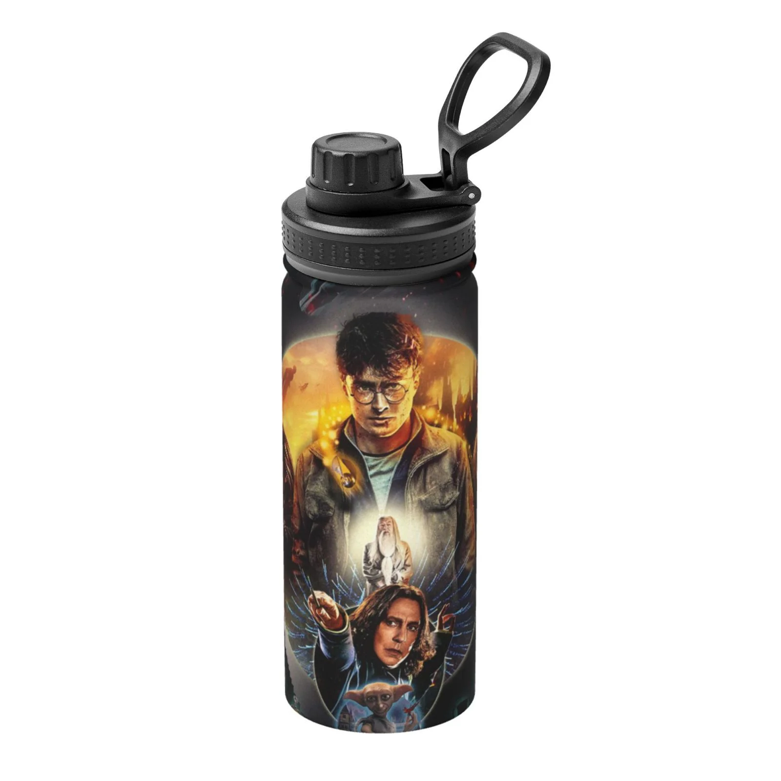 Harry Potter the Deathly Hallows Sports Insulated Water Bottles Kettle Stainless Steel Portable Cup18OZ For Travel Gym School
