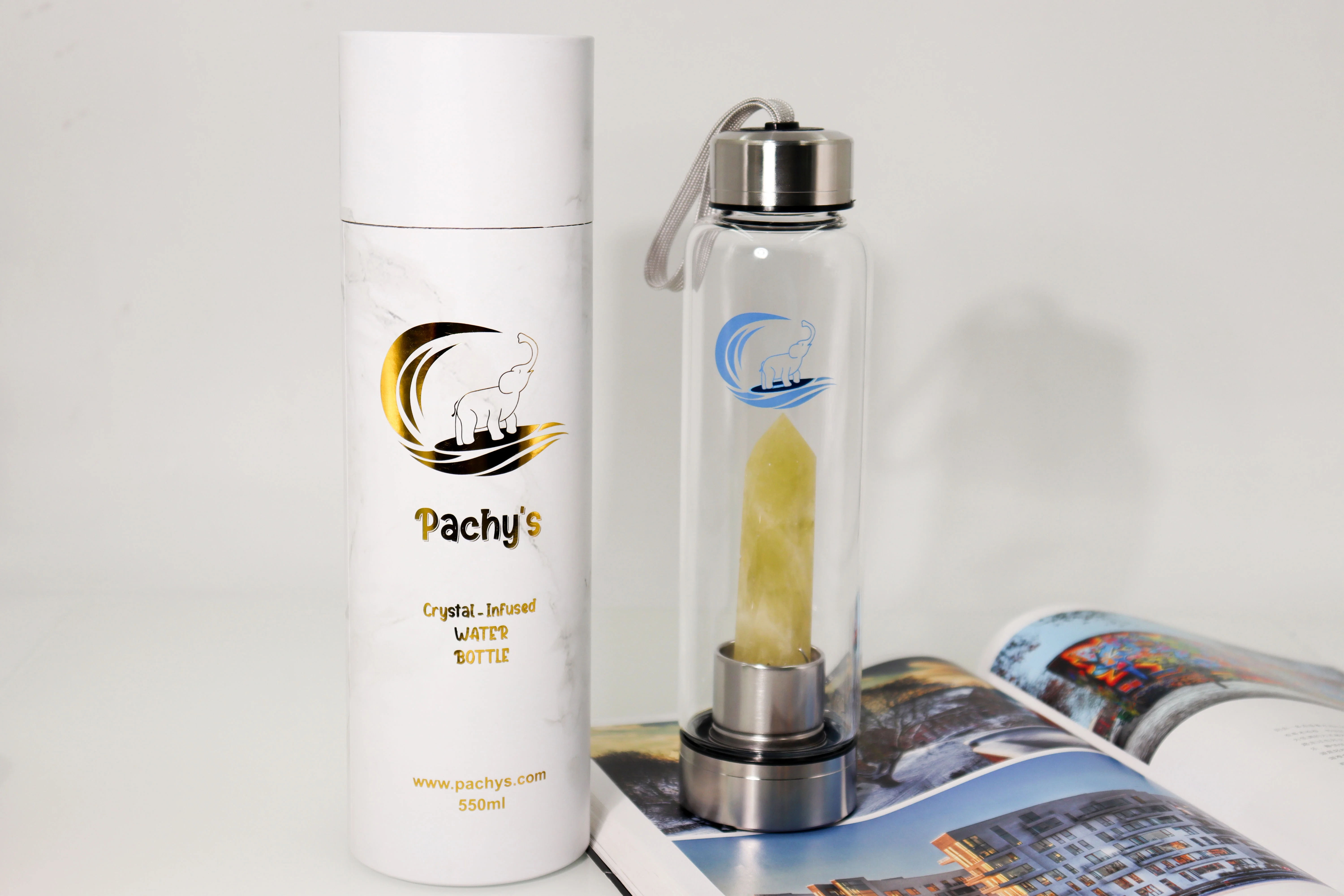 Crystal-Infused Water Bottle – Citrine Quartz