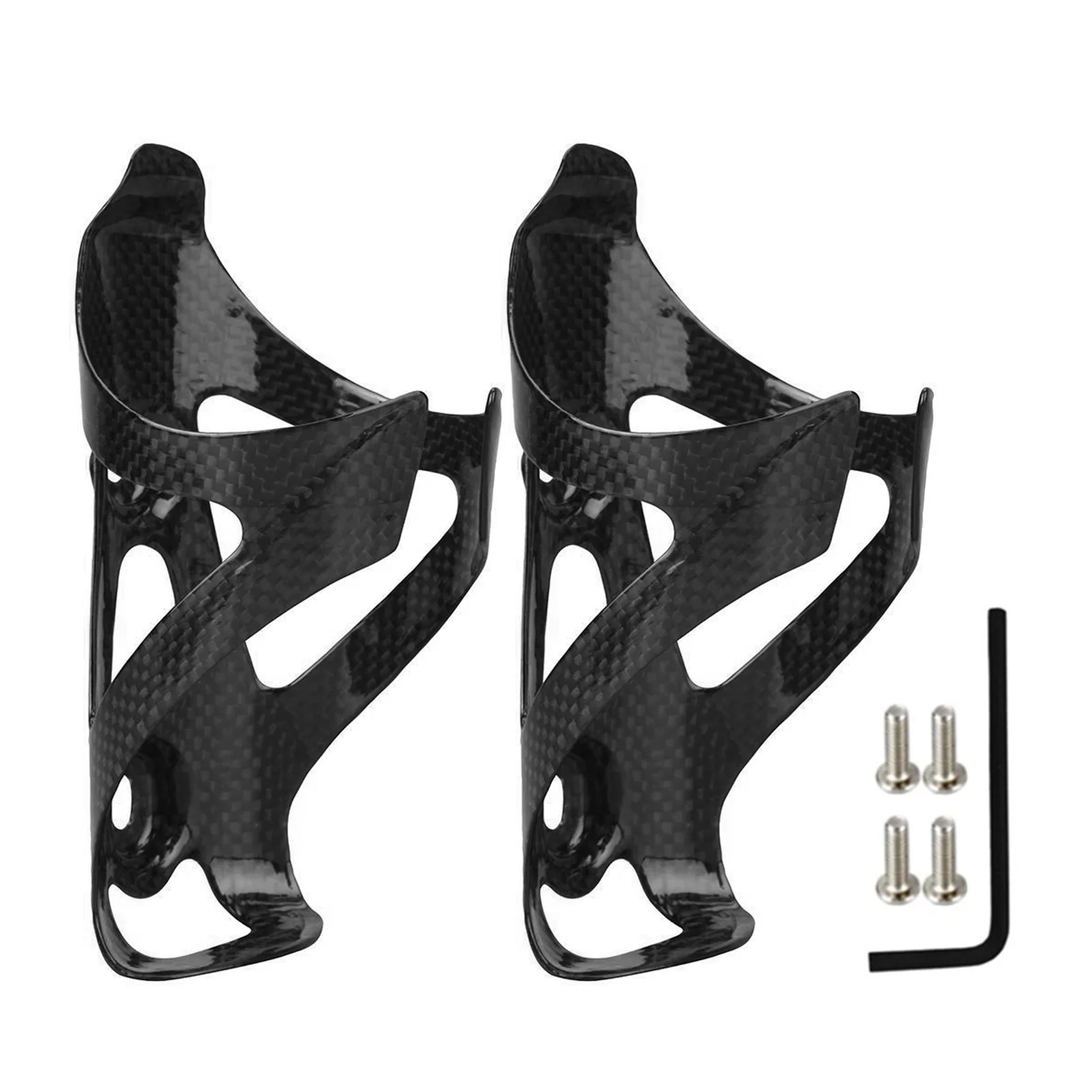 OWSOO 2pcs Super Cycling Carbon Fiber Bottle Cage Cycling Bottle Holder Bracket for Road Bike MTB Mountain Bikes