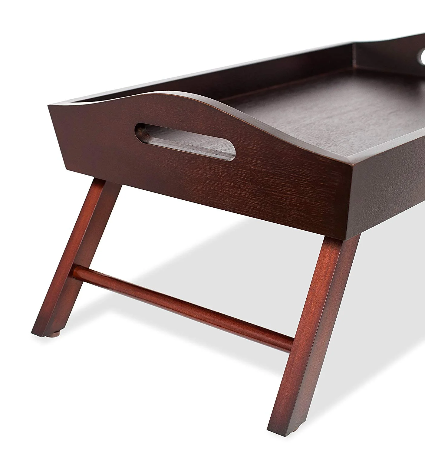 BirdRock Home Wood Bed Tray with Folding Legs - Brown
