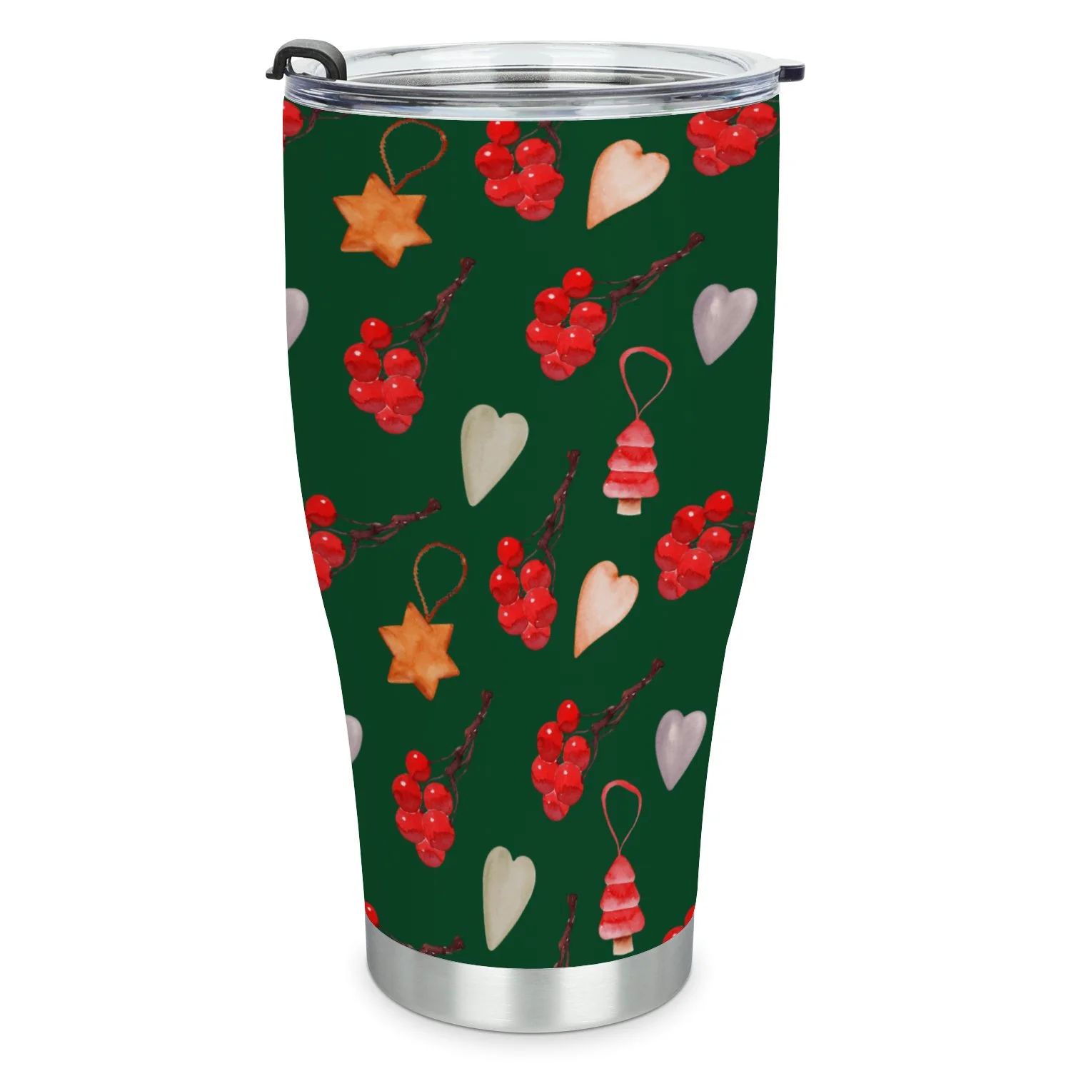 Hidove Stainless Steel Tumbler, Christmas Themed Objects 30oz Leak Proof & Stainless Steel Bottle for Hot & Cold Drinks - Coffee Travel Mug, Water Metal Canteen, Thermal Cup