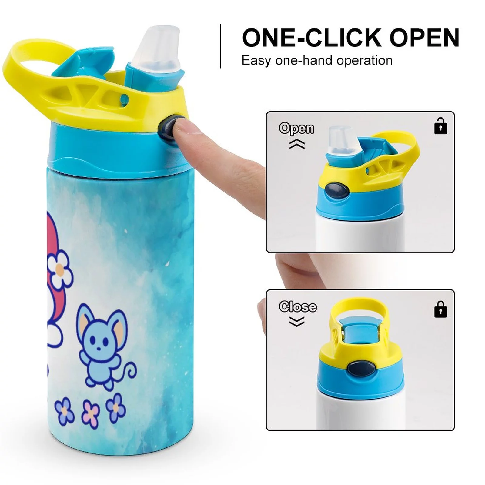 My Melody Characters Children's Water Bottle Vacuum Insulated Stainless Steel Cup With Straw Toddler Thermoses