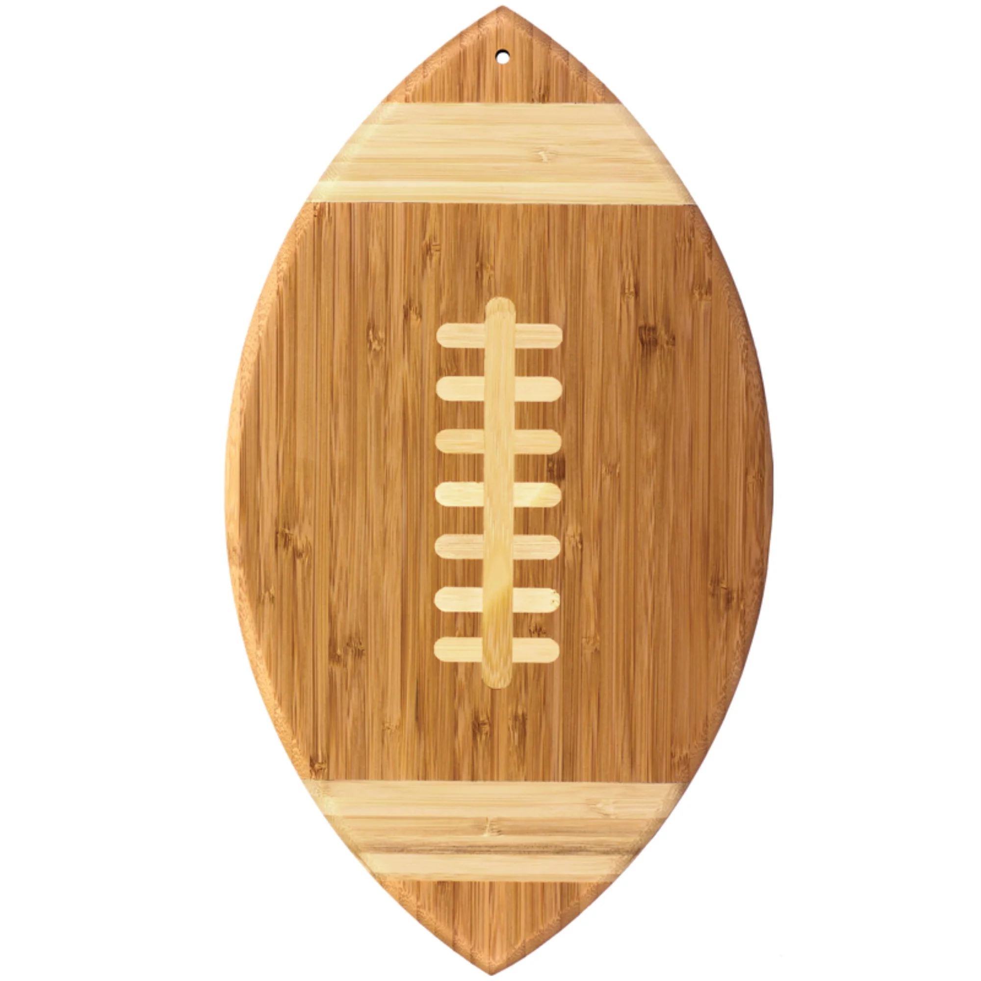 Totally Bamboo Football Shaped Bamboo Wood Cutting Board and Charcuterie Board, Great Gift for Football Fans