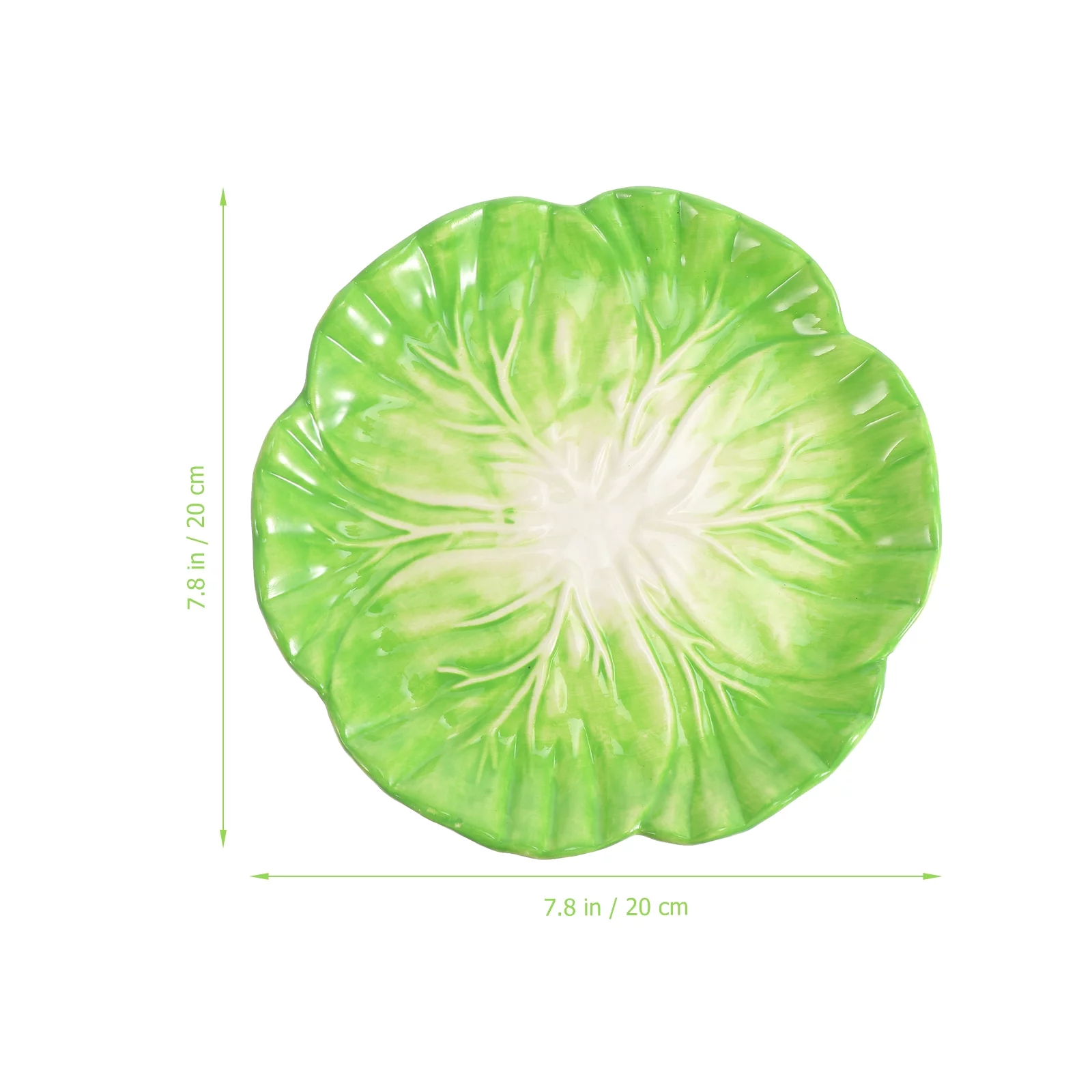 Hemoton Cabbage Plate Fruit Serving Ceramic Green Plates Bowl Dish Dinner Platter Dessert Vegetable Design