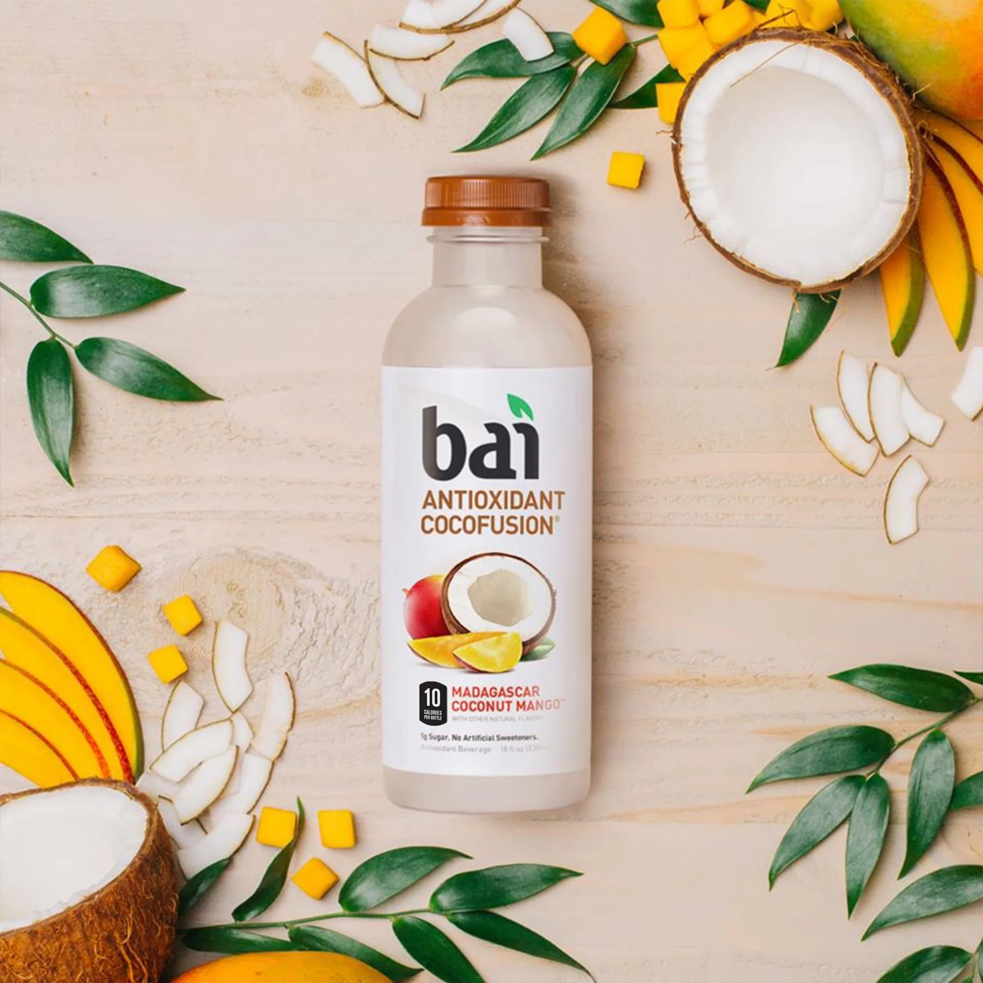 Bai Gluten-Free, Madagascar Coconut Mango, Antioxidant Infused Drinks, 18 Fl Oz, 12 Pack Bottles
