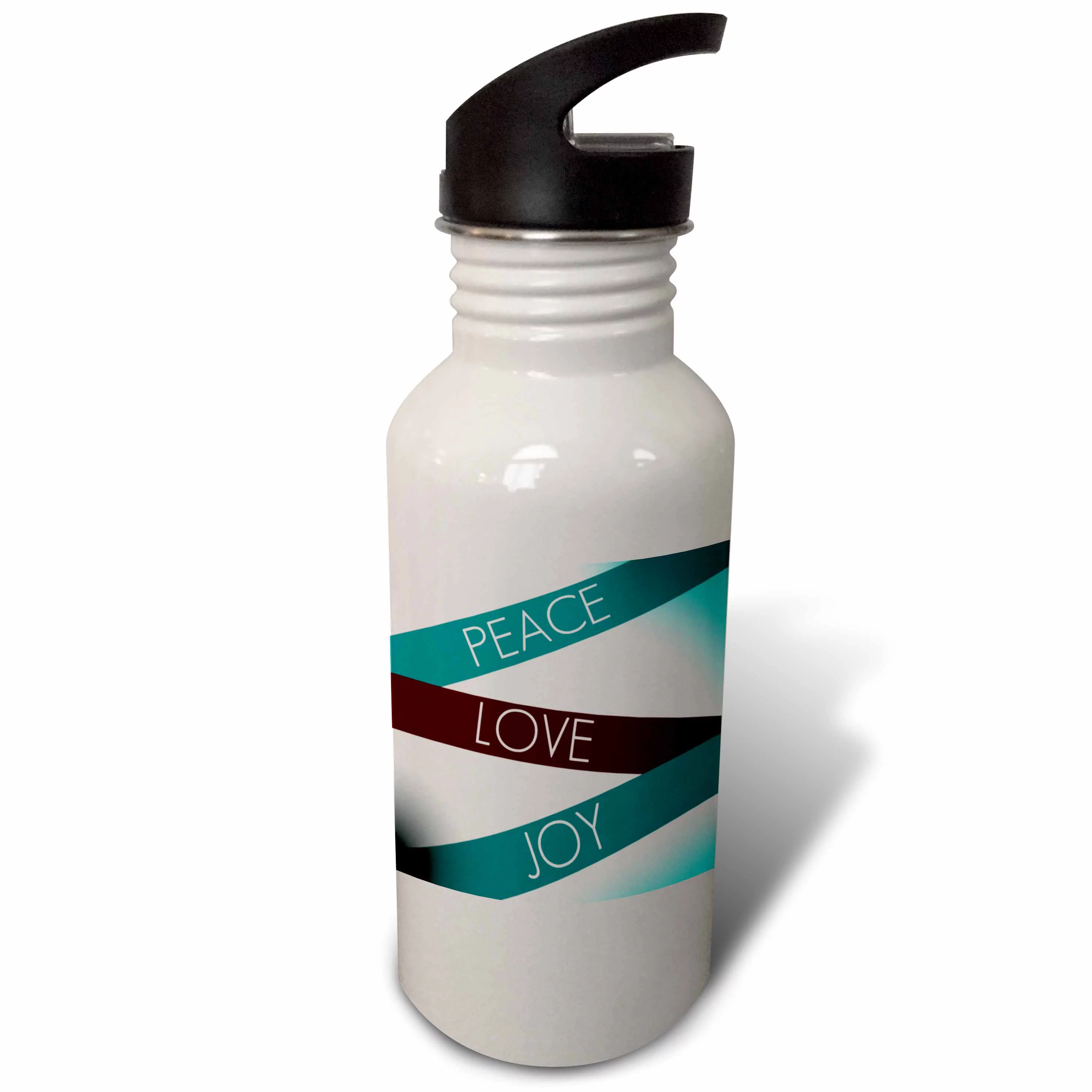 Peace, Love, Joy - Art - Inspirational - Aqua 21 oz Sports Water Bottle wb-53618-1