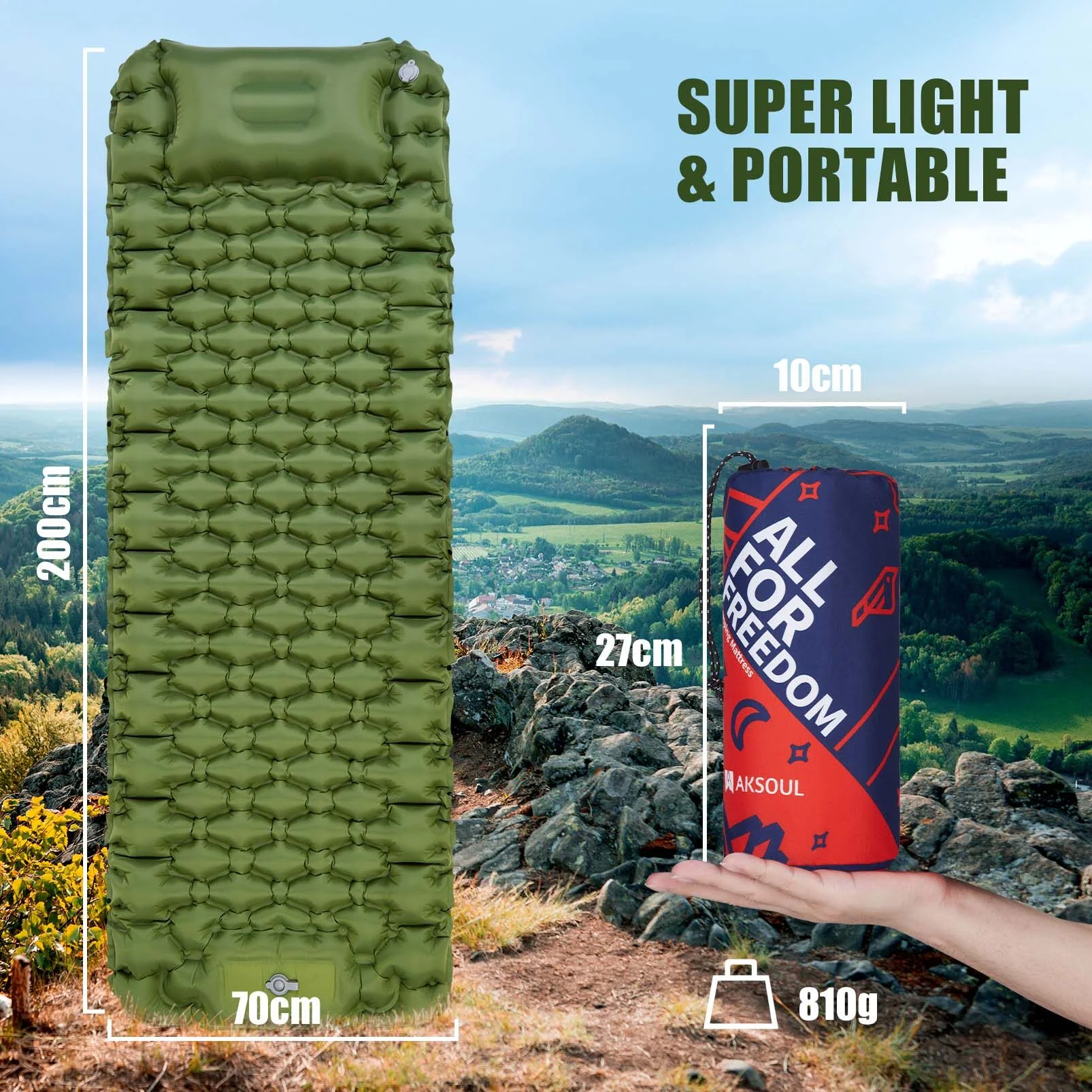 Inflatable Sleeping Pad Camping Mat Camping Mattress for Backpacking, Hiking, Traveling
