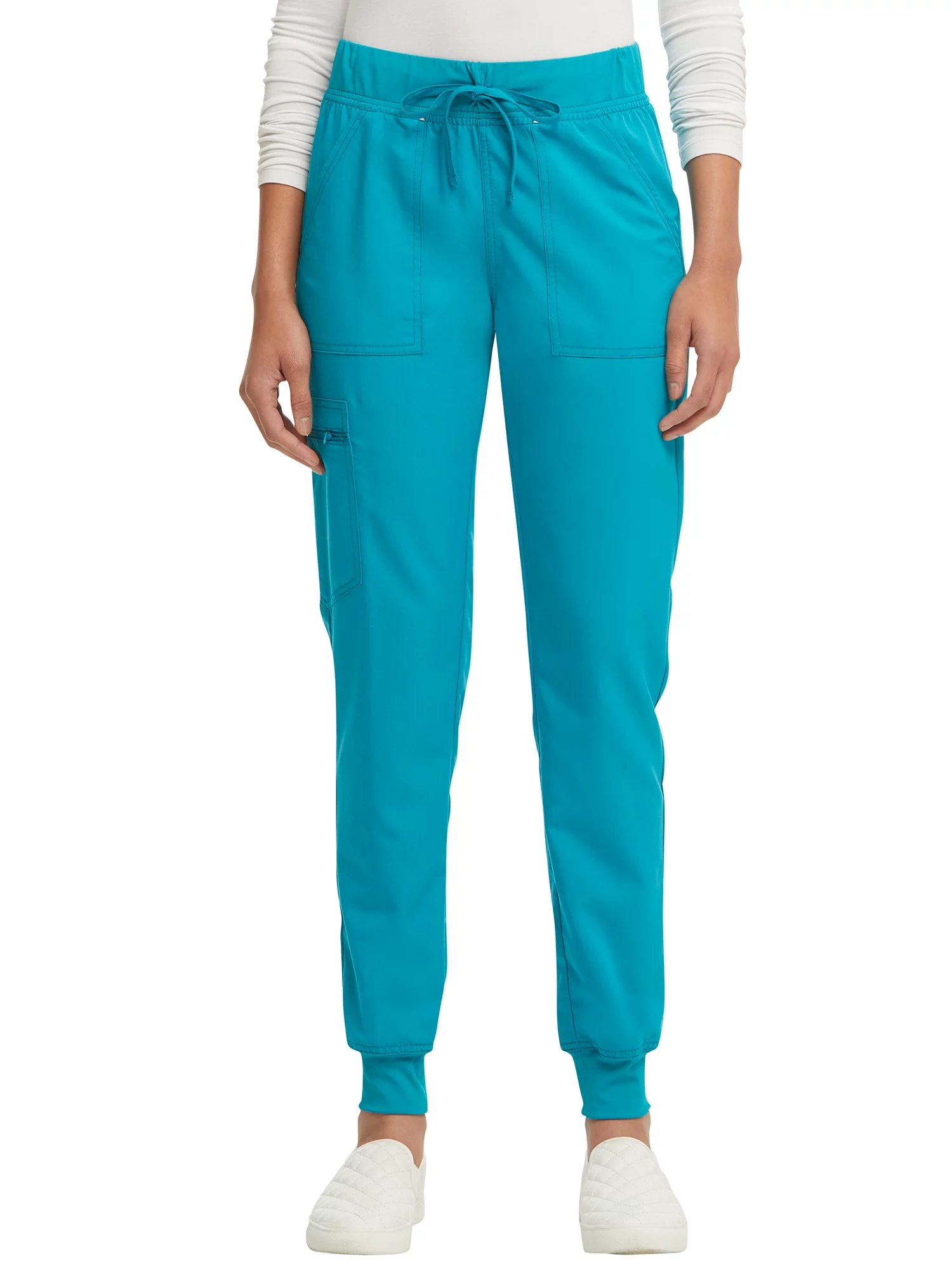 Scrubstar Women's Ultimate Stretch Twill Yoga Drawstring Cargo Jogger Scrub Pant