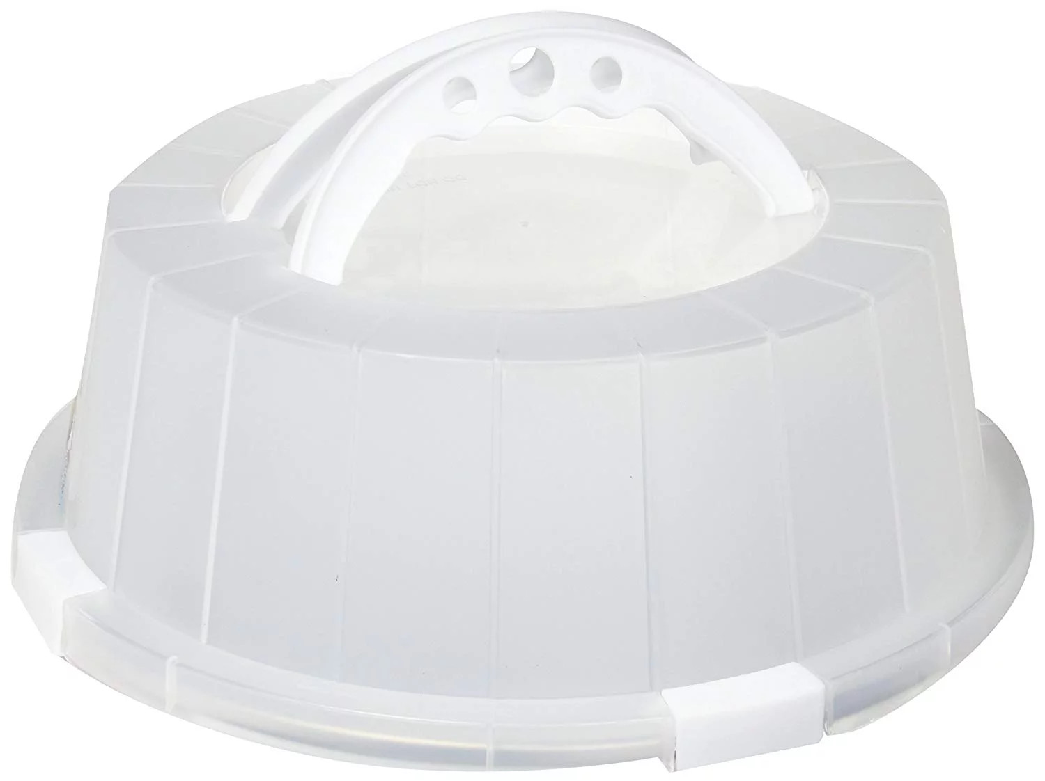 EZ Baker Uncoated Steel Cake and Pastry Bakeware Carrier with Locking Cover, 12'', Gray