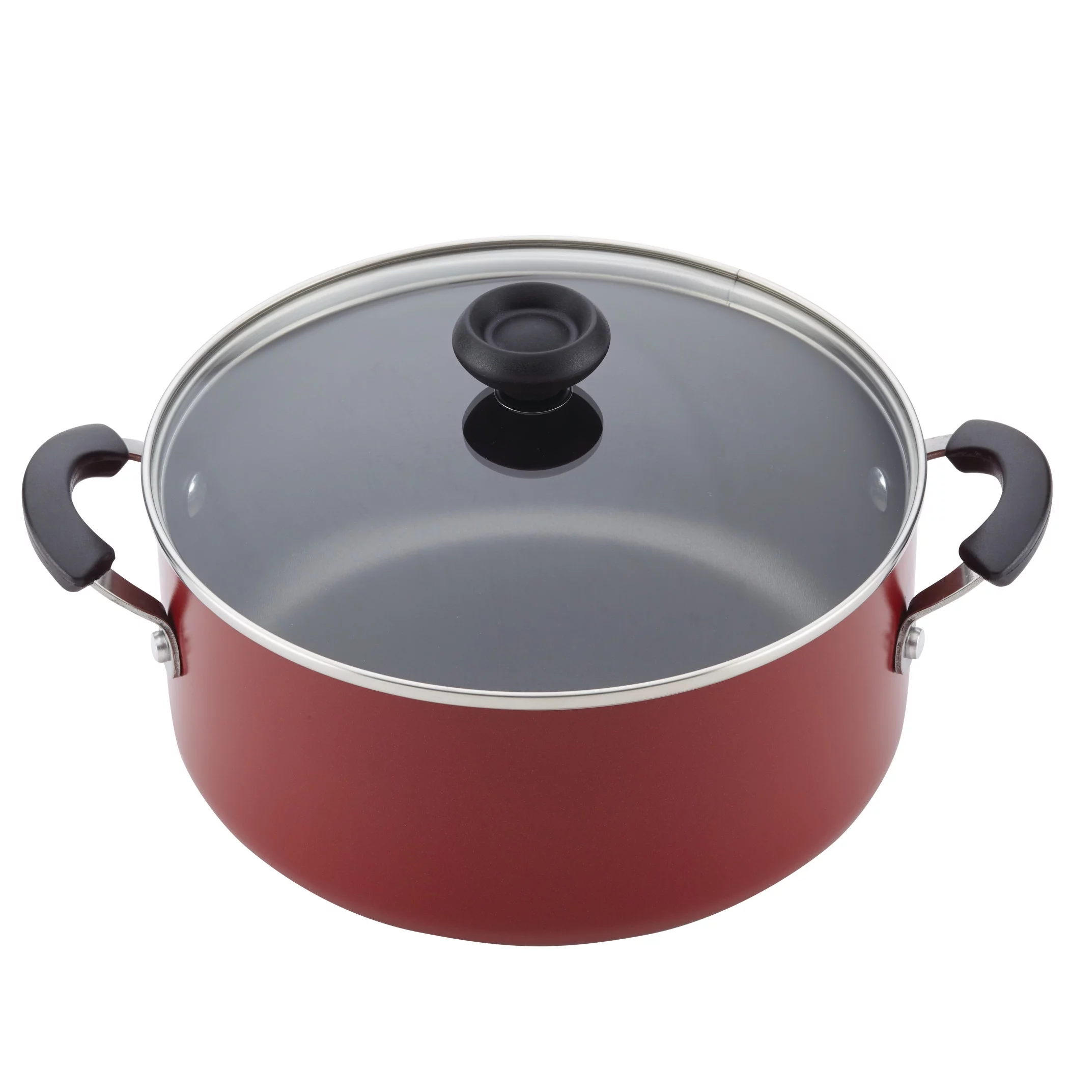 Farberware 12-Piece Easy Clean Nonstick Pots and Pans Set, Cookware Set, Red