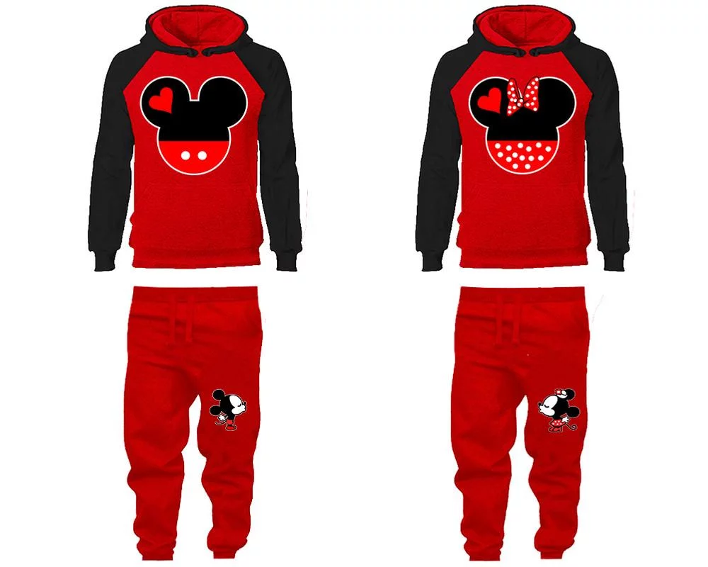 Mickey and Minnie Couple Matching Hoodie & Jogger Pants Set