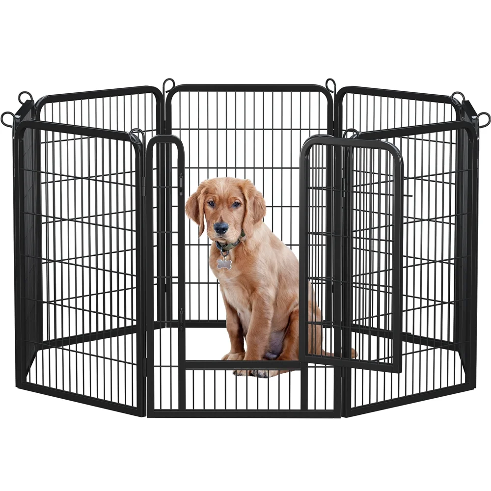 Yaheetech 39.5''H 8 Panels Dog Playpen,Black